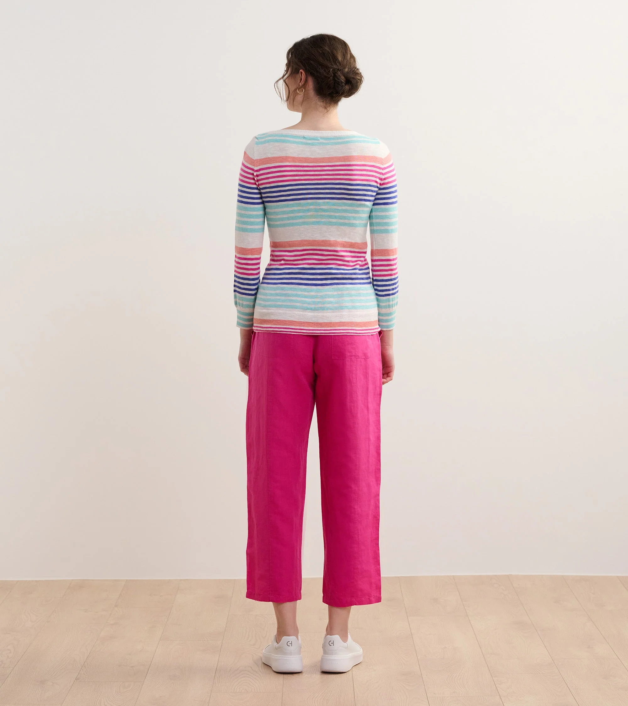 3/4 Sleeve Knit Breton - Cherry Stripes - Image 4