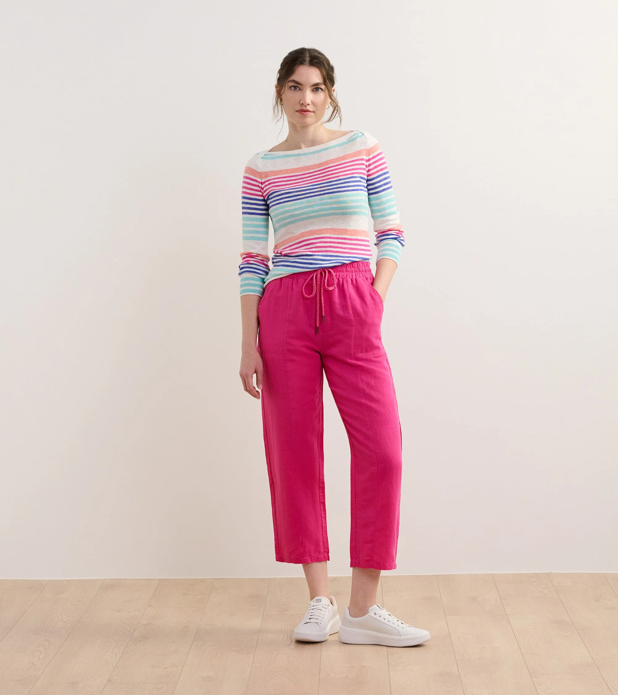 3/4 Sleeve Knit Breton - Cherry Stripes - Image 5