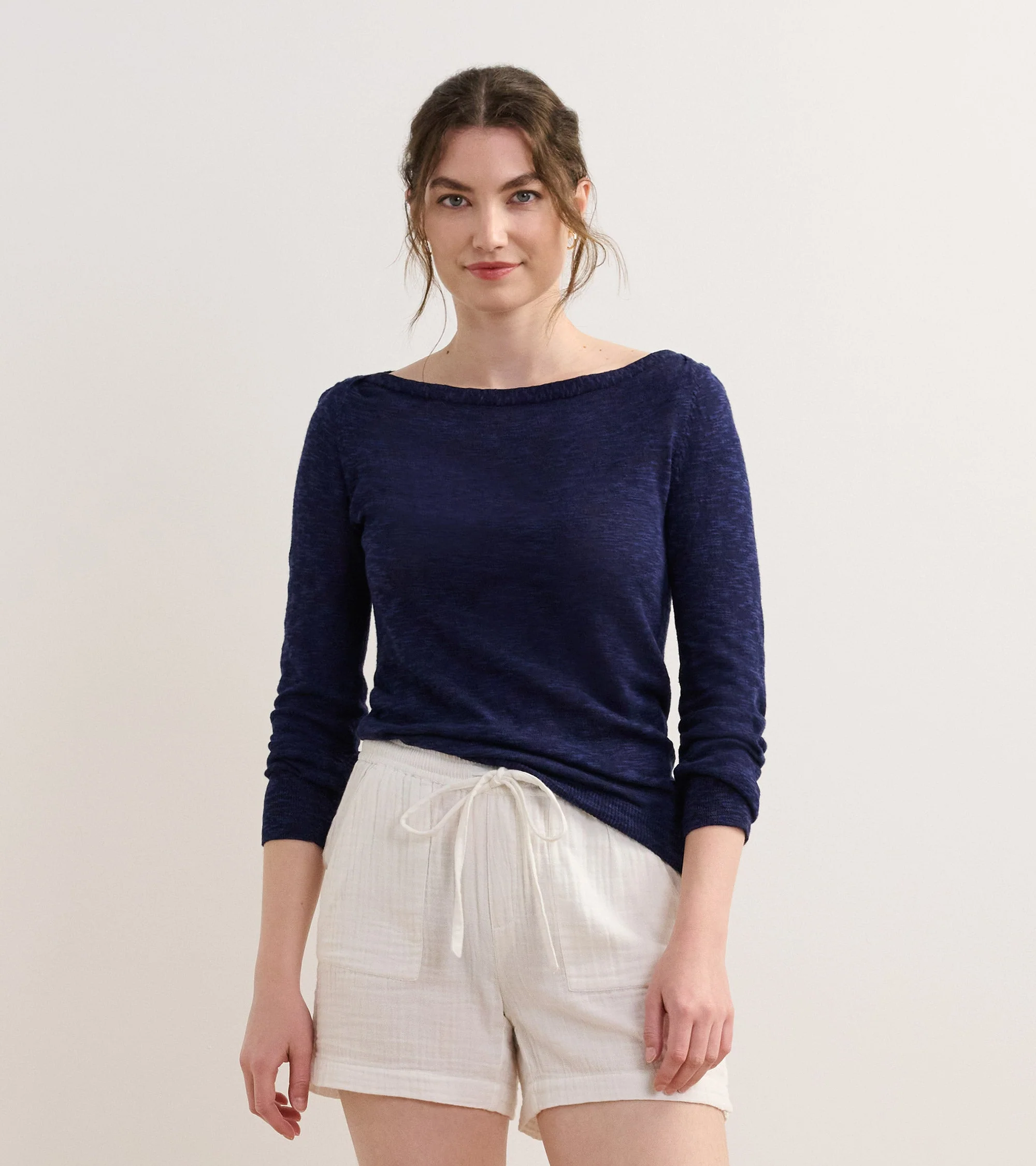 3/4 Sleeve Knit Breton - Navy
