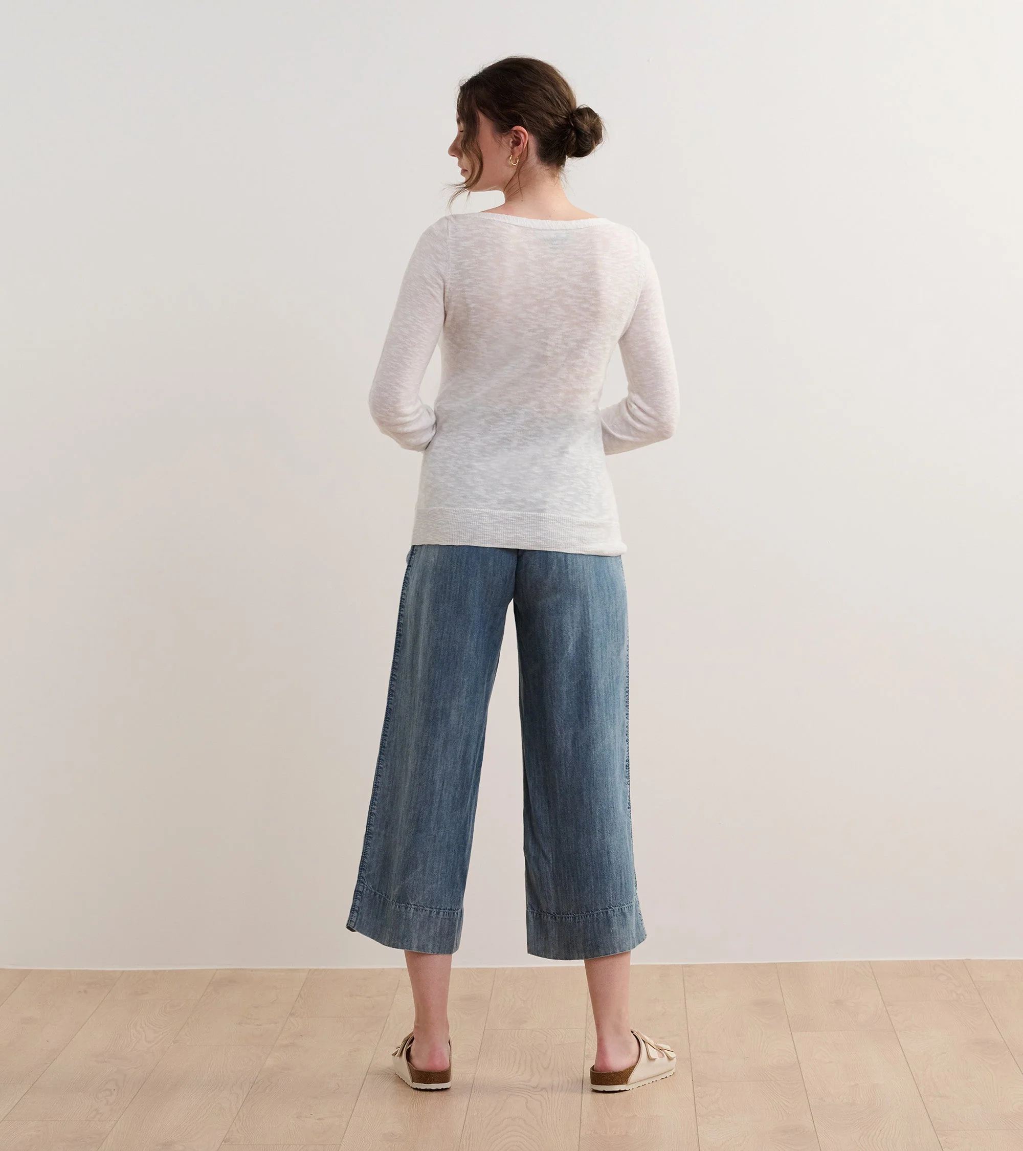 3/4 Sleeve Knit Breton - White - Image 6