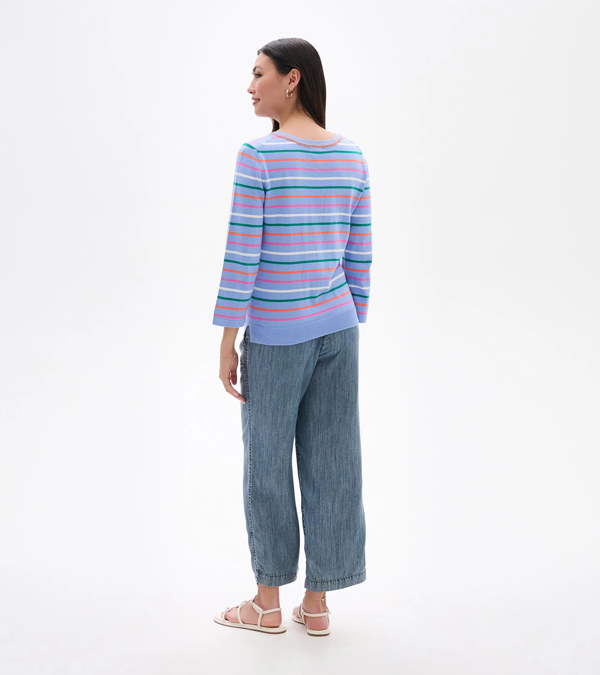 3/4 Sleeve Knit Top - Summer Stripes - Image 6