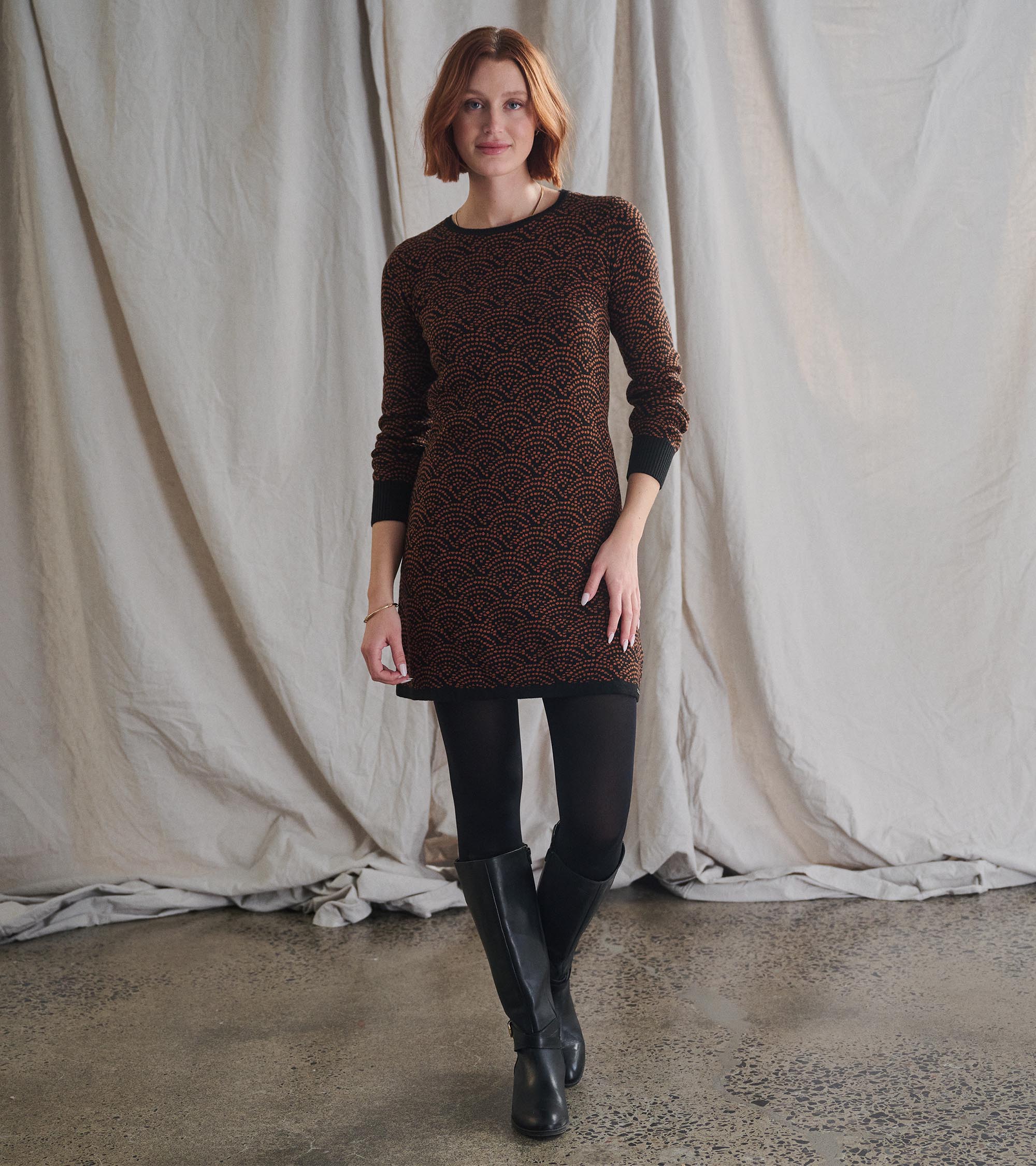 Abigail Sweater Dress - Art Deco Dots - Image 2