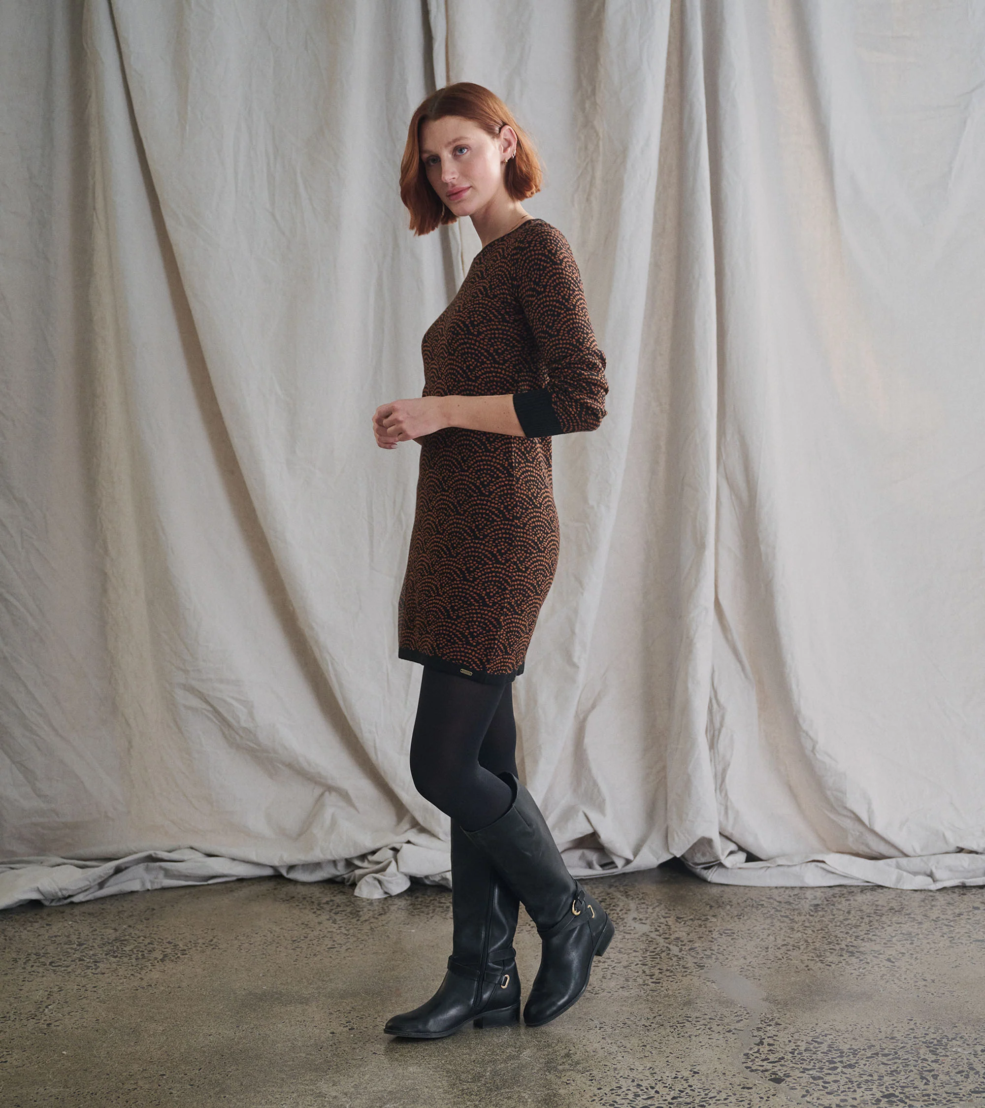 Abigail Sweater Dress - Art Deco Dots - Image 3