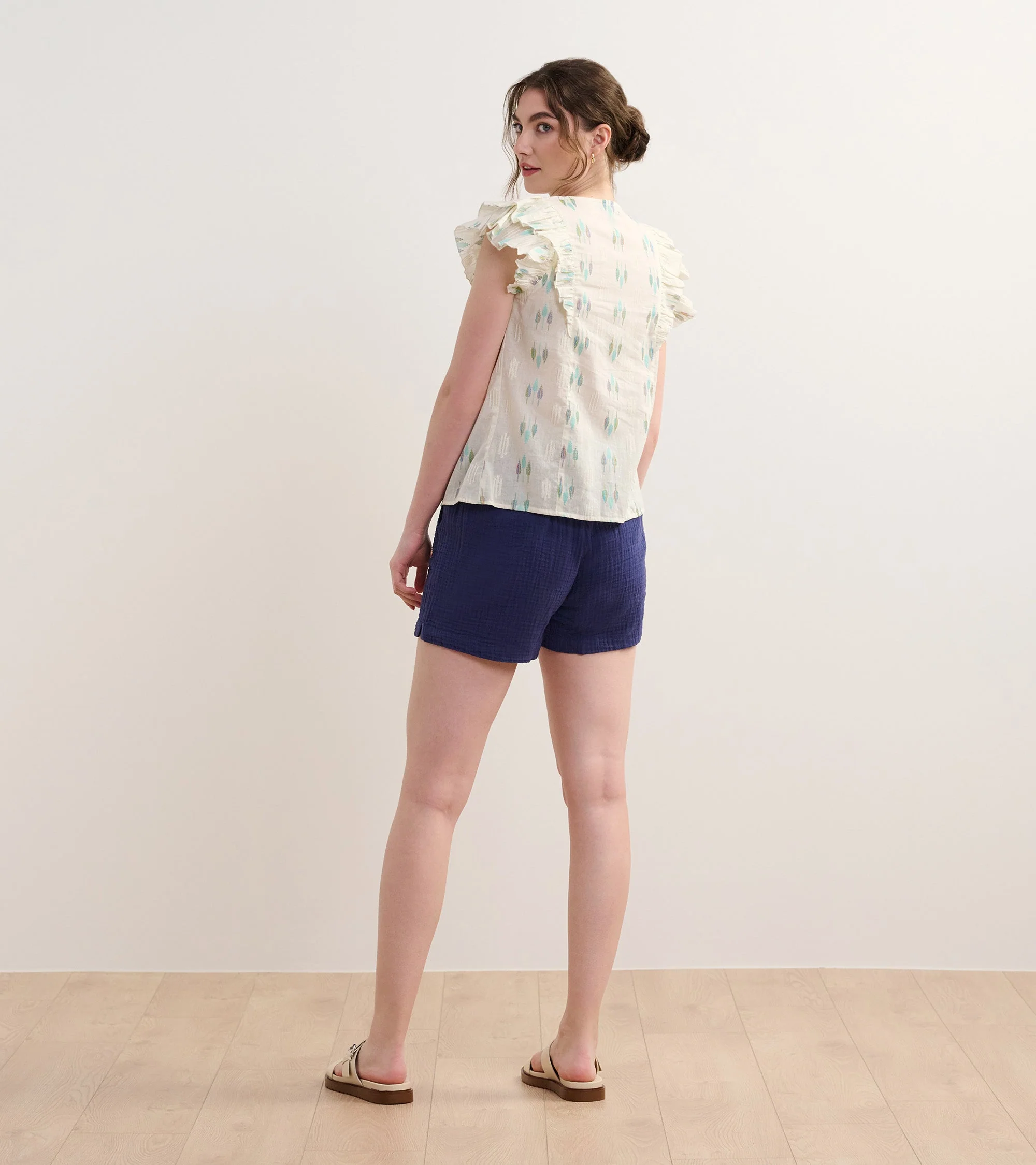 Alexa Popover - Blue Feather Ikat - Image 4