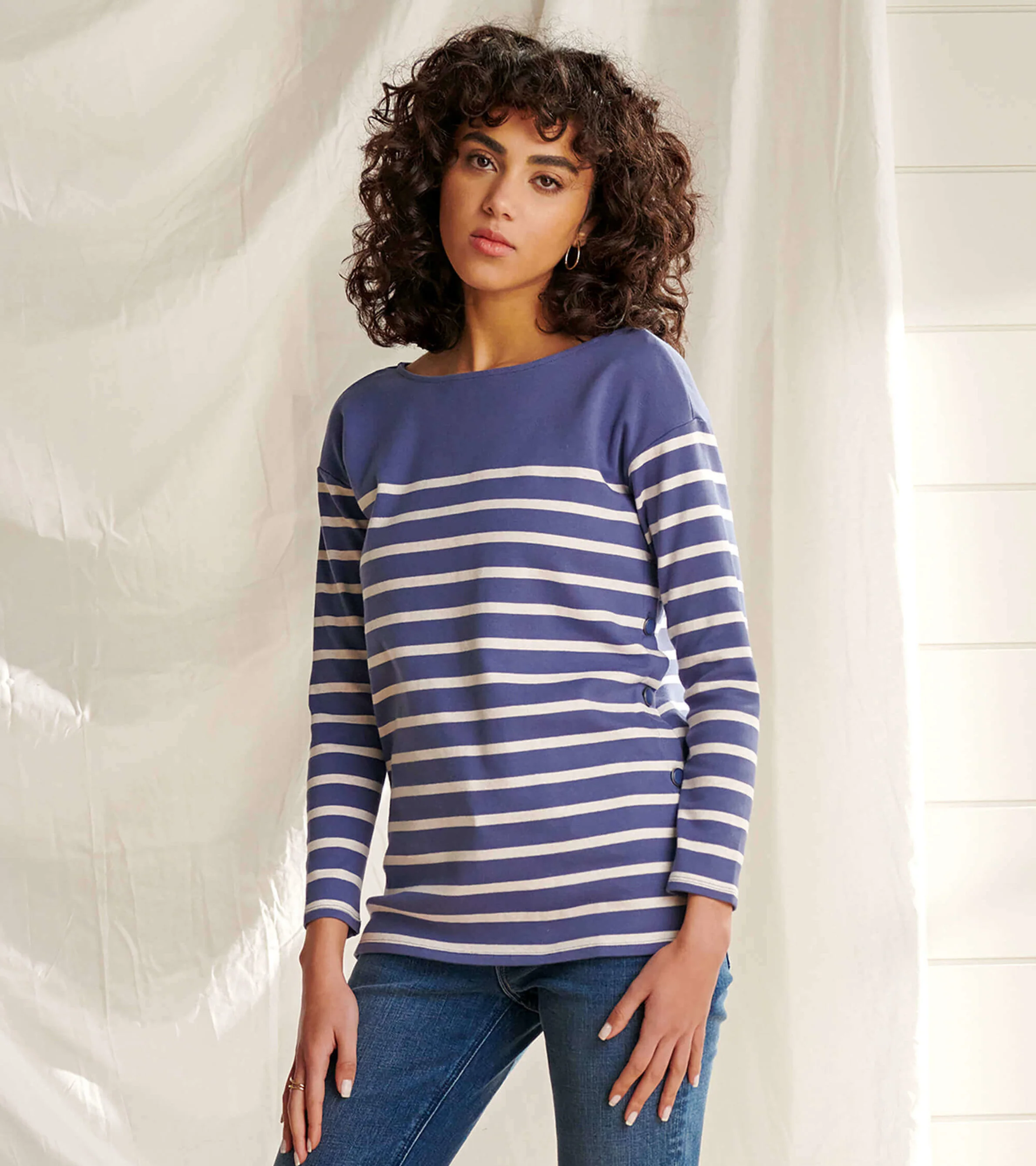 Ali Breton Top - Indigo Stripes - Image 2