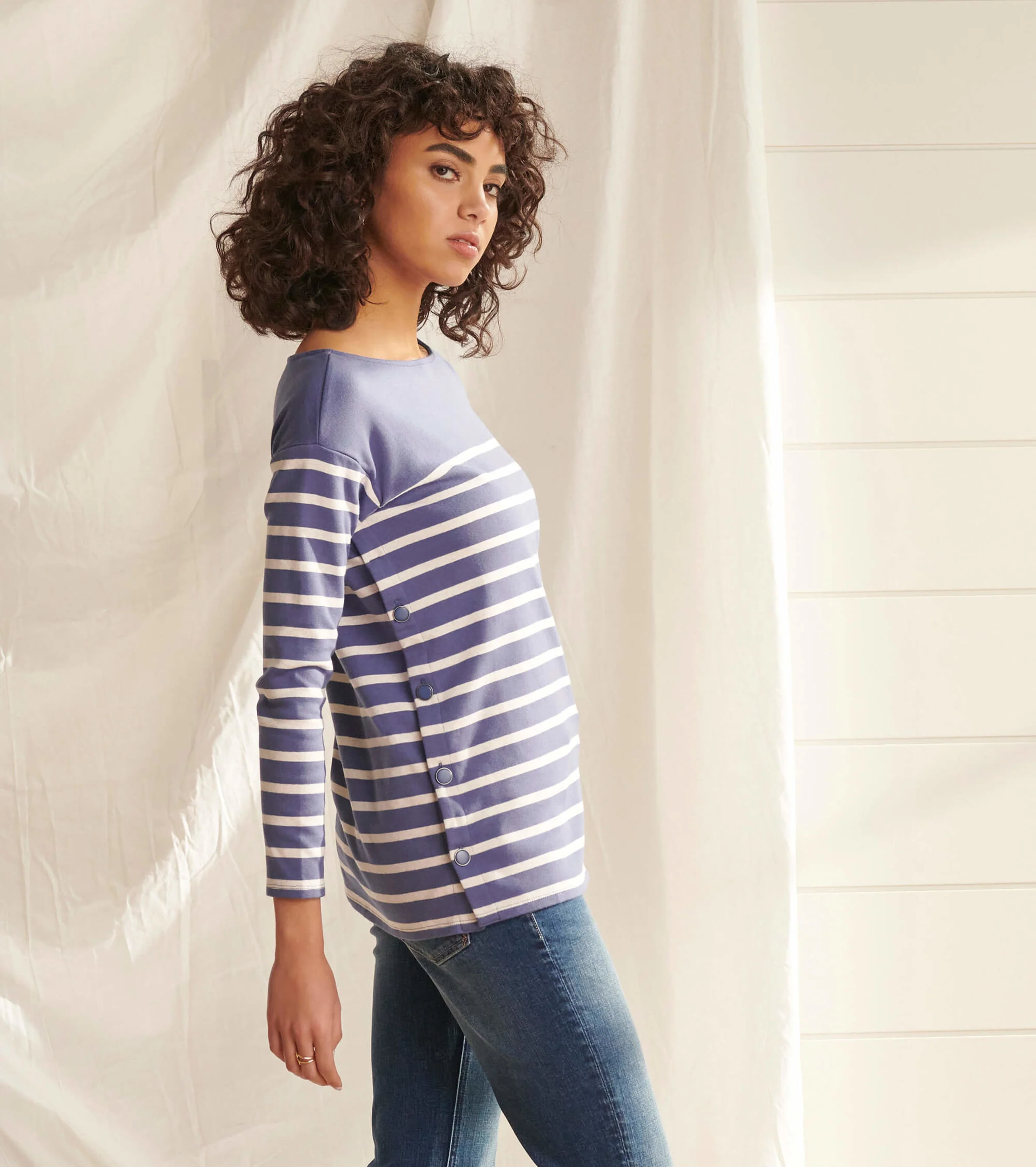 Ali Breton Top - Indigo Stripes - Image 3
