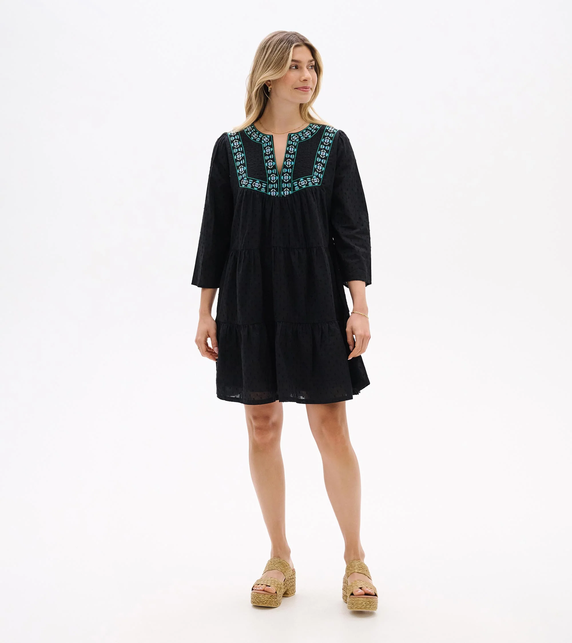 Amira Tiered Dress - Black Swiss Dot - Image 3