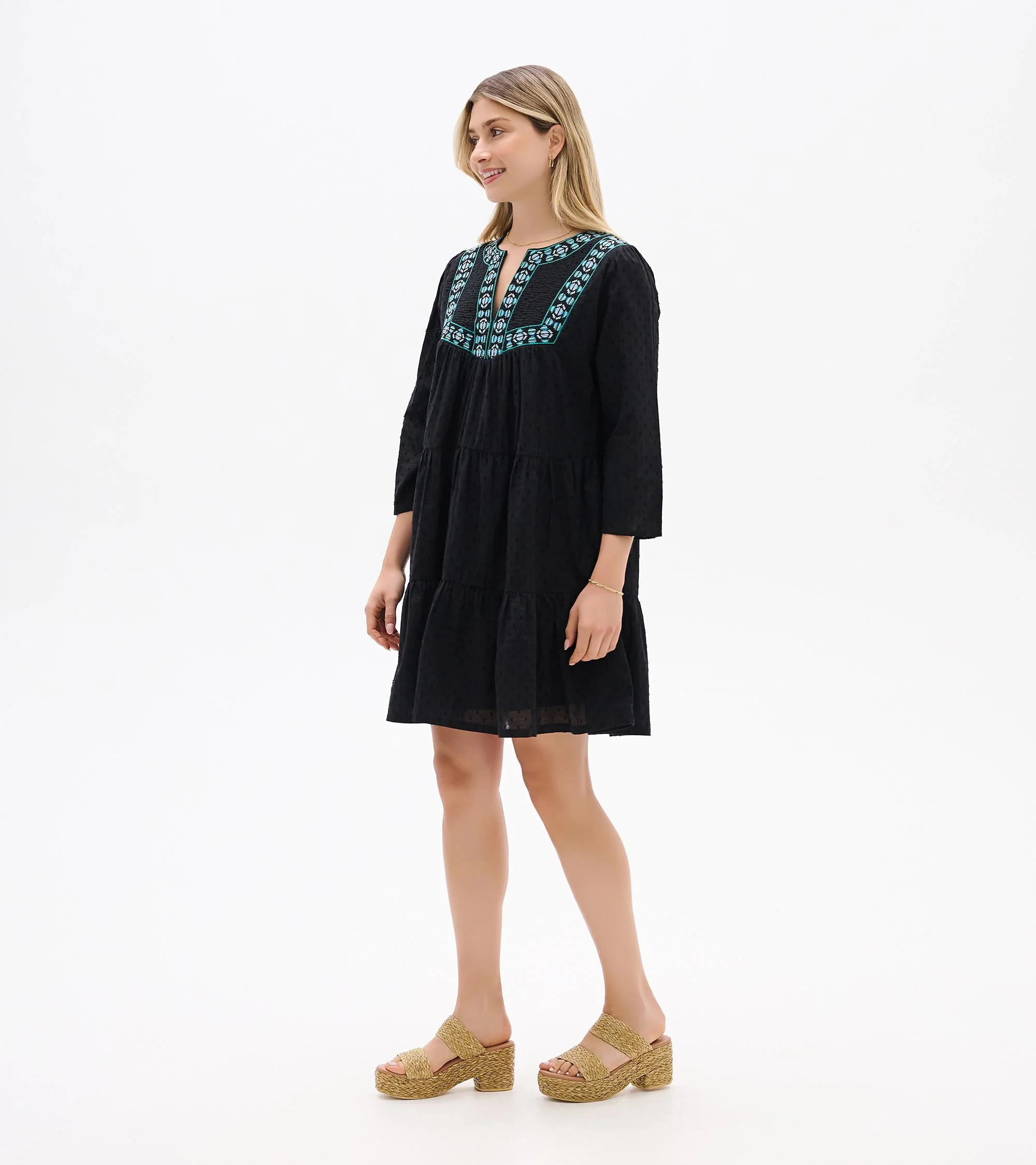 Amira Tiered Dress - Black Swiss Dot - Image 4