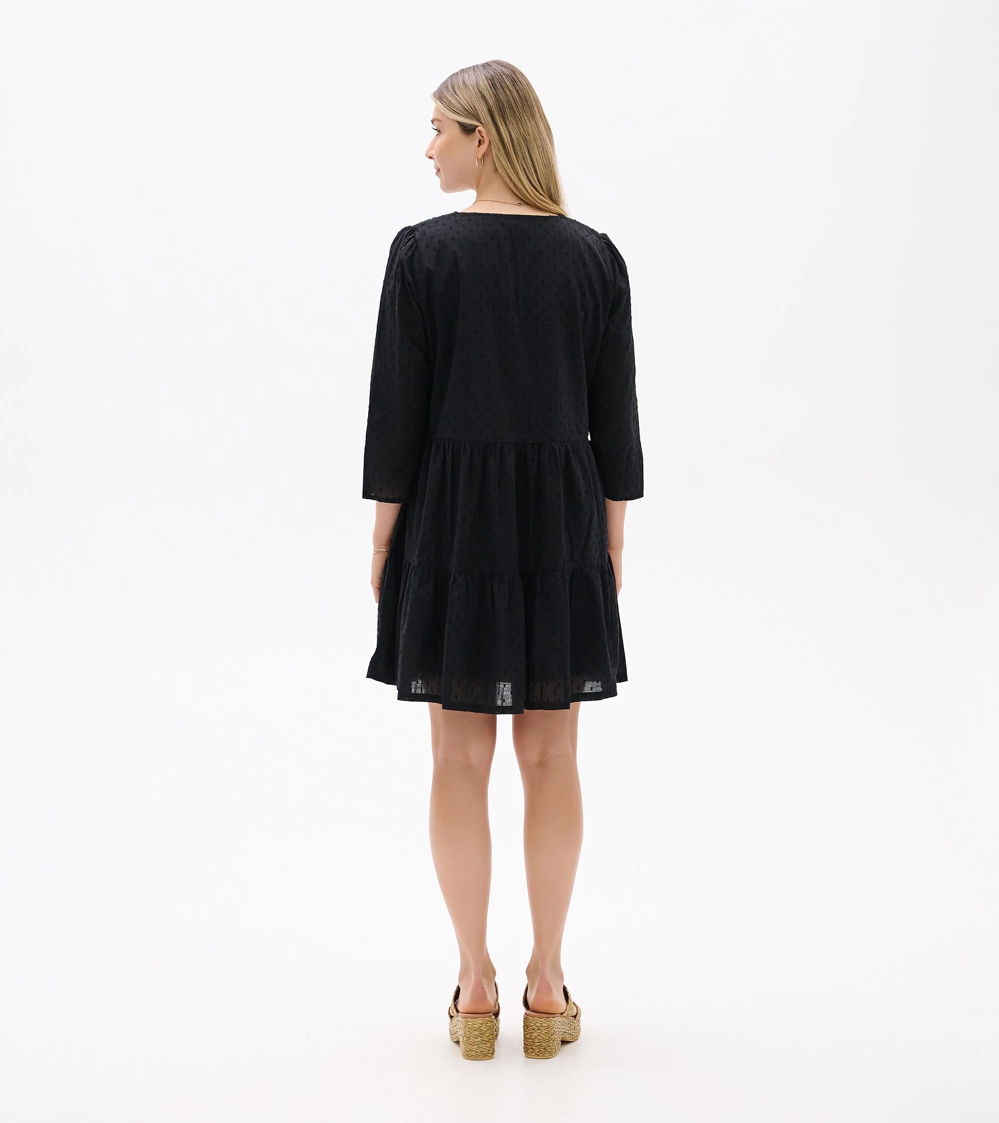 Amira Tiered Dress - Black Swiss Dot - Image 5