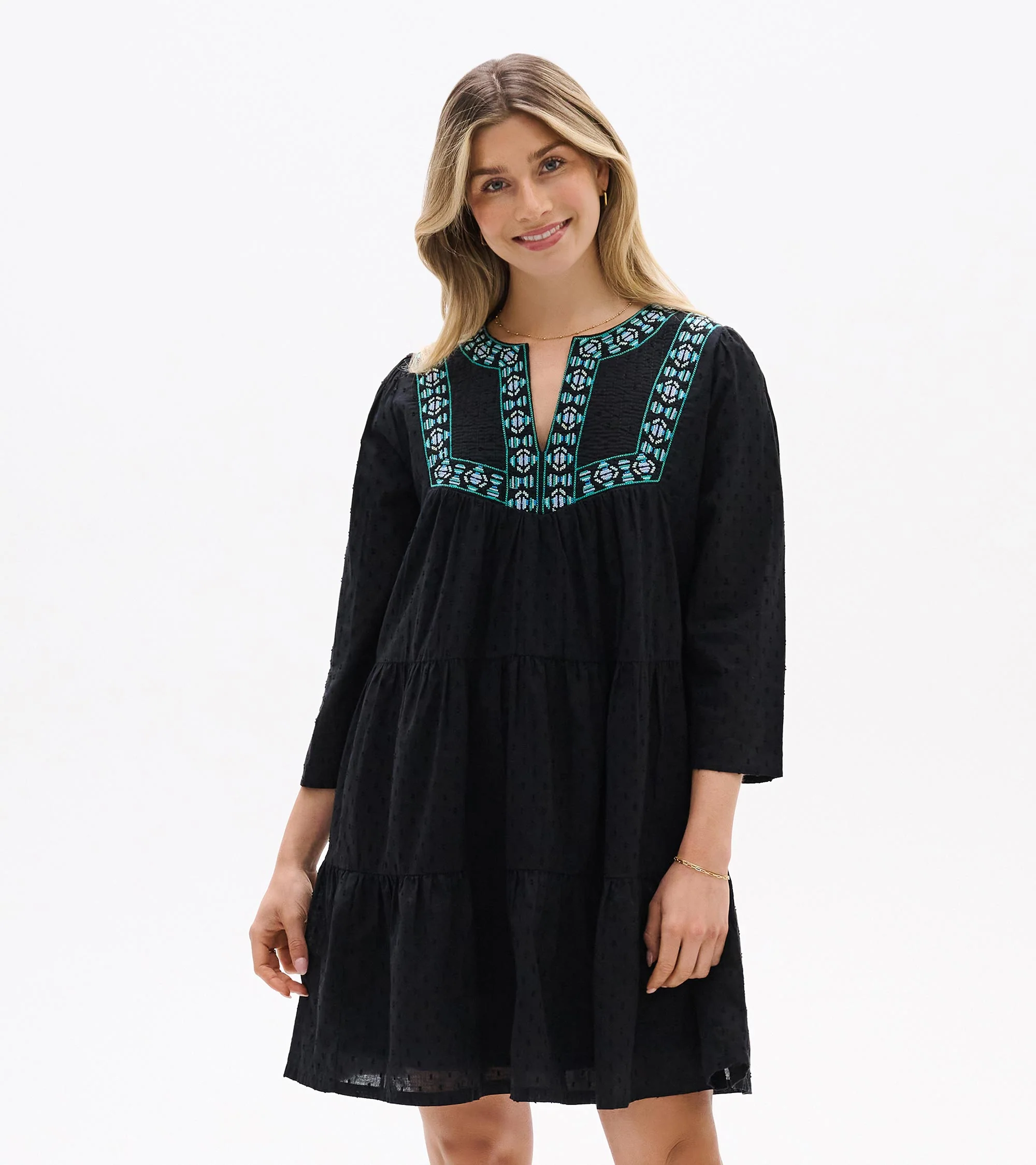 Amira Tiered Dress - Black Swiss Dot - Image 6
