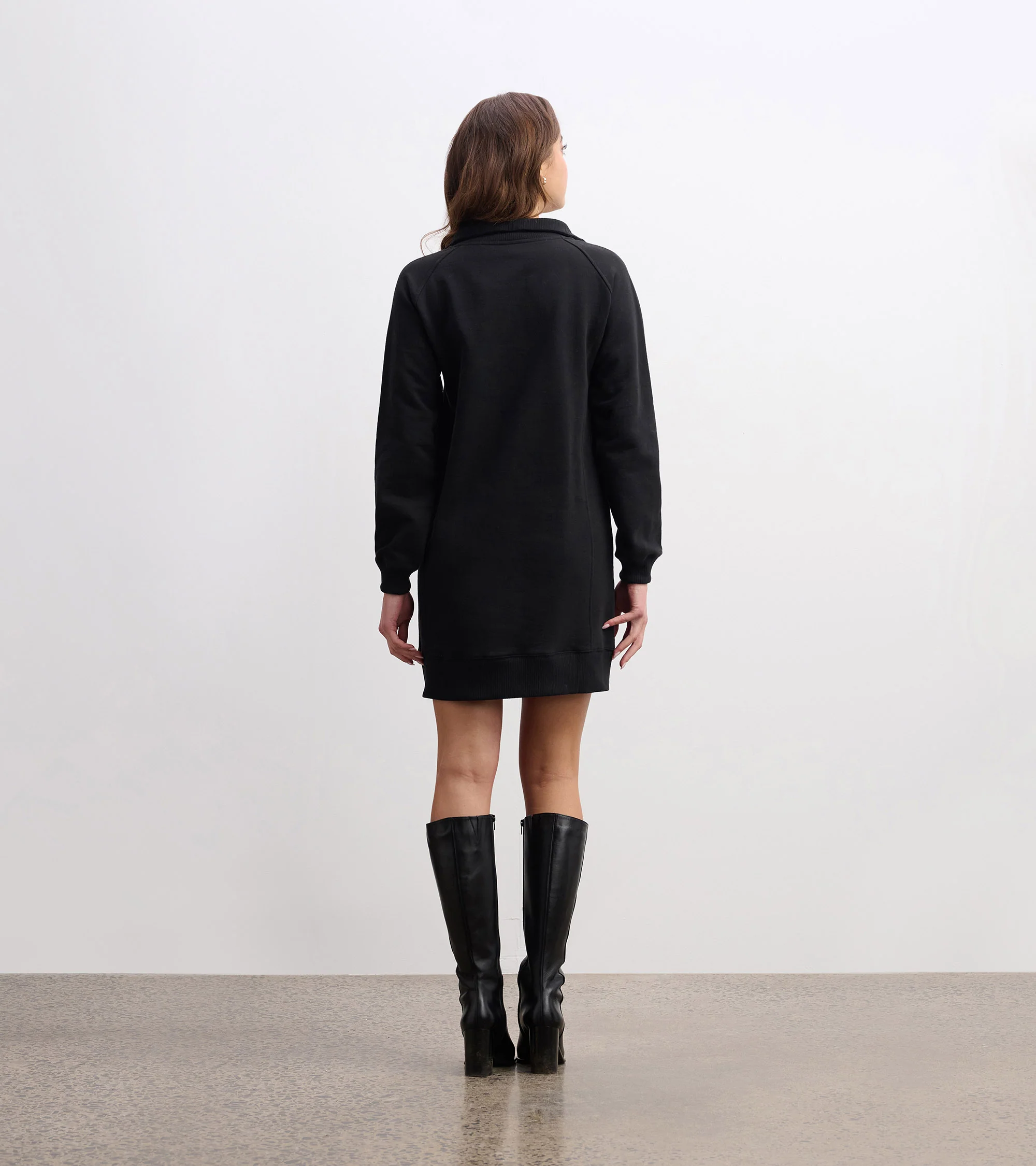 Anna Notch Neck Dress - Black - Image 4