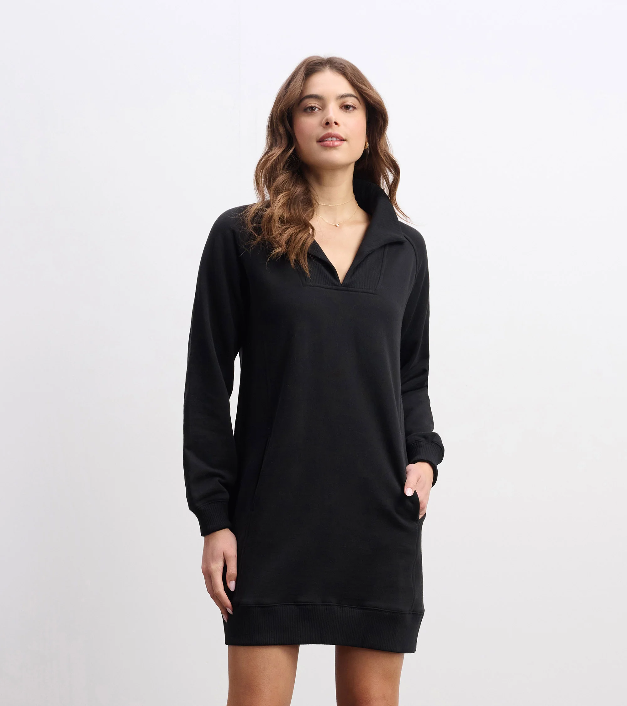 Anna Notch Neck Dress - Black - Image 5