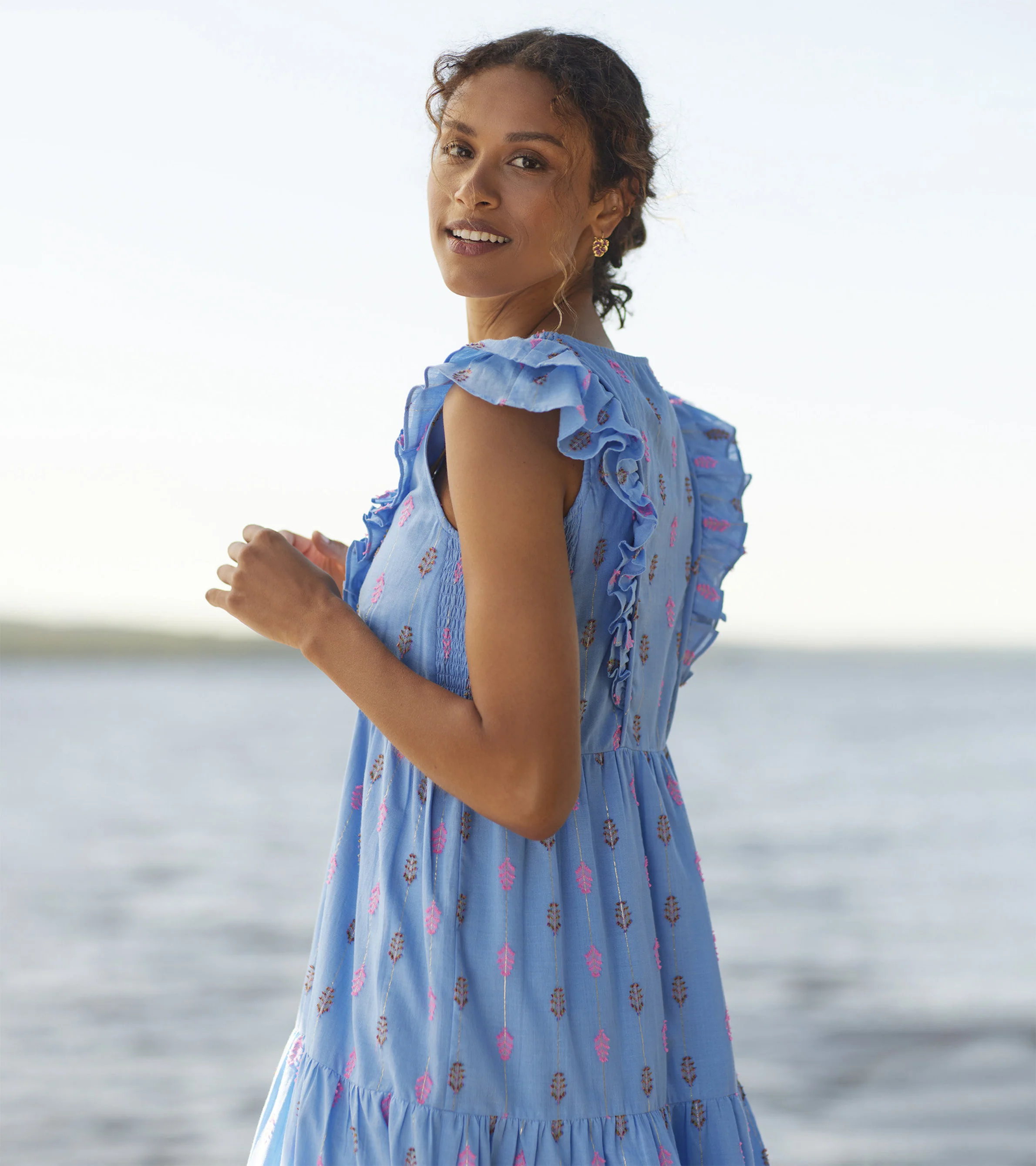 Aria Midi Dress - Rainbow Feather Dobby - Image 5