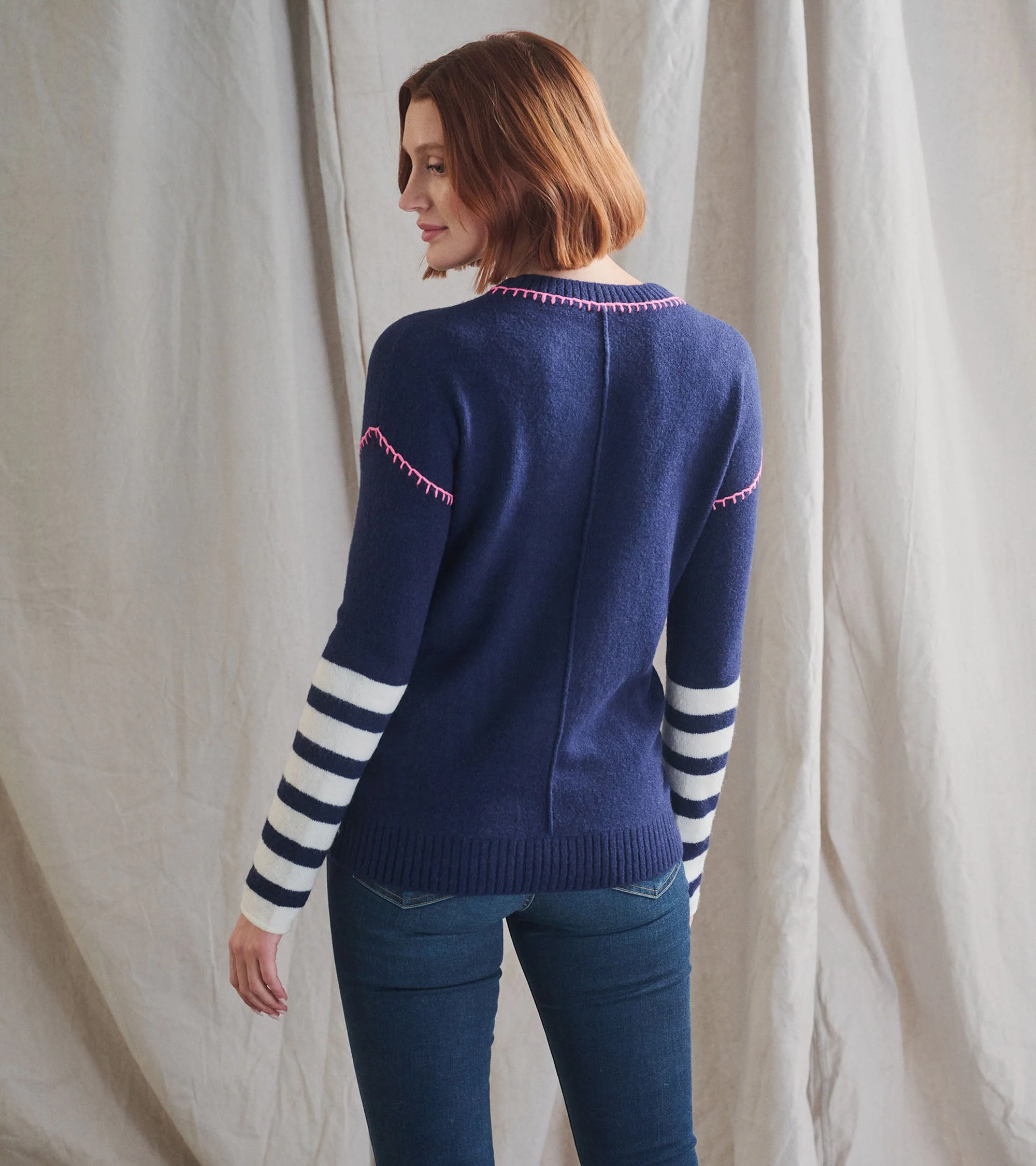 Avery Sweater - Navy Stripes - Image 4