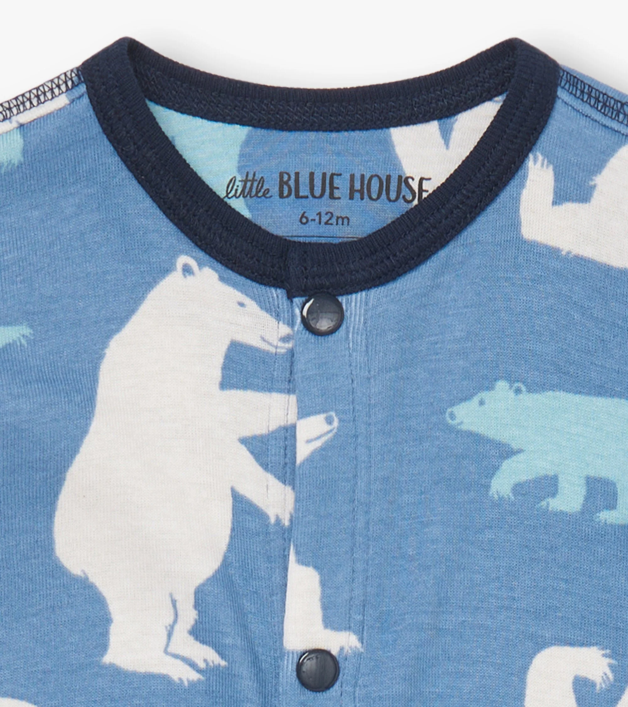 Baby Blue Polar Bears Sleeper & Hat - Image 3