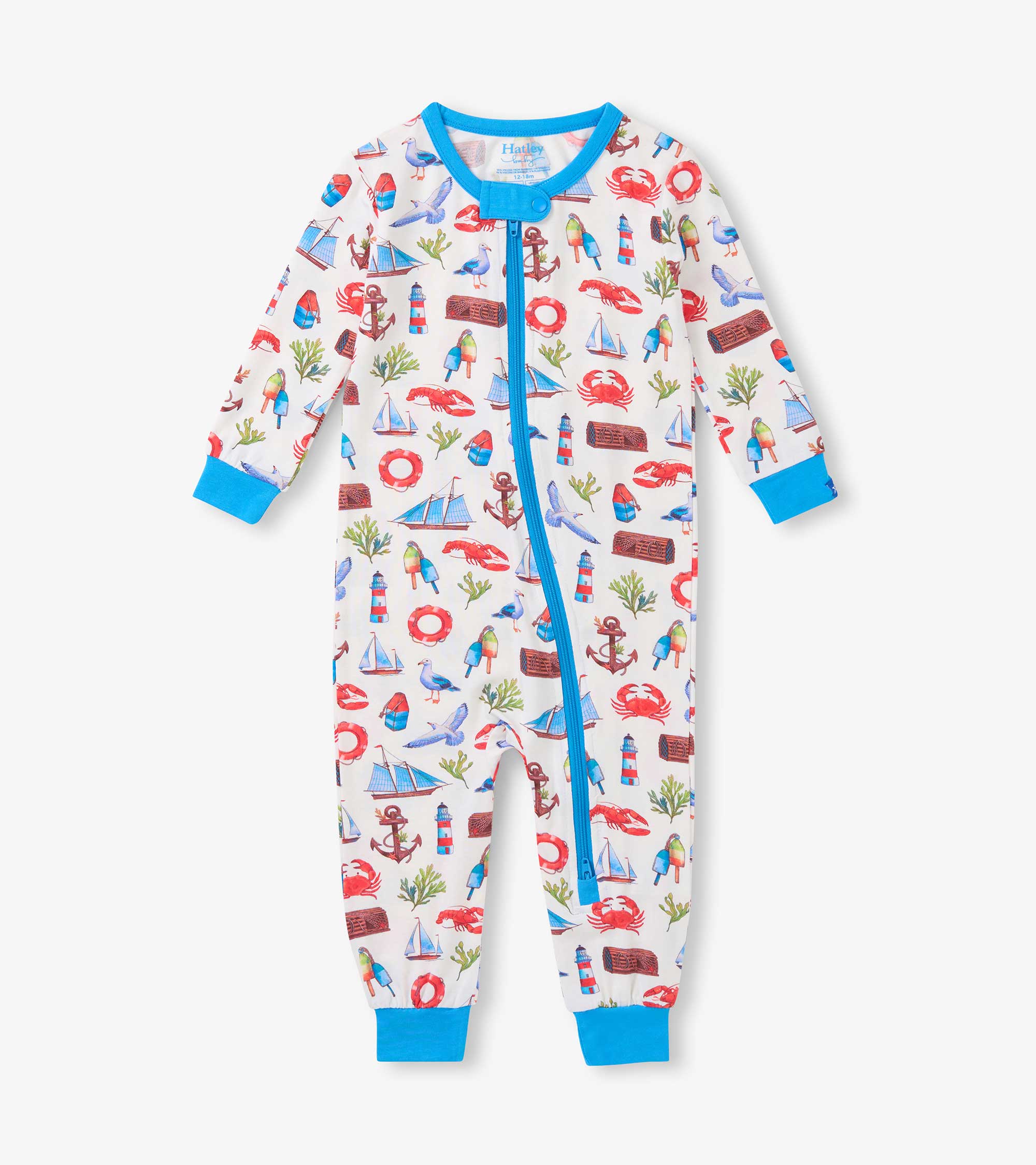 Baby Boys Painted Seascape Bamboo Sleeper