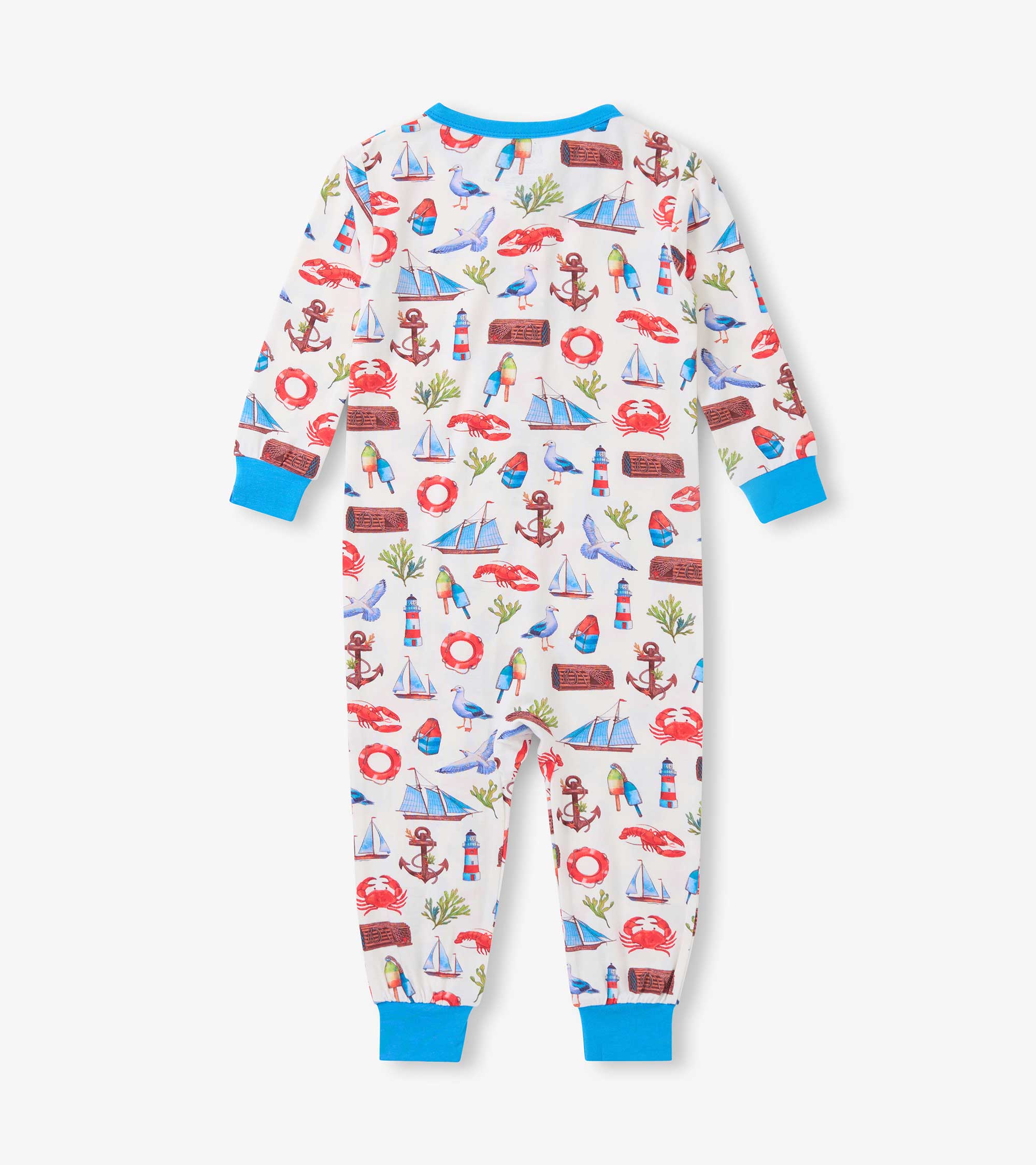 Baby Boys Painted Seascape Bamboo Sleeper - Image 2
