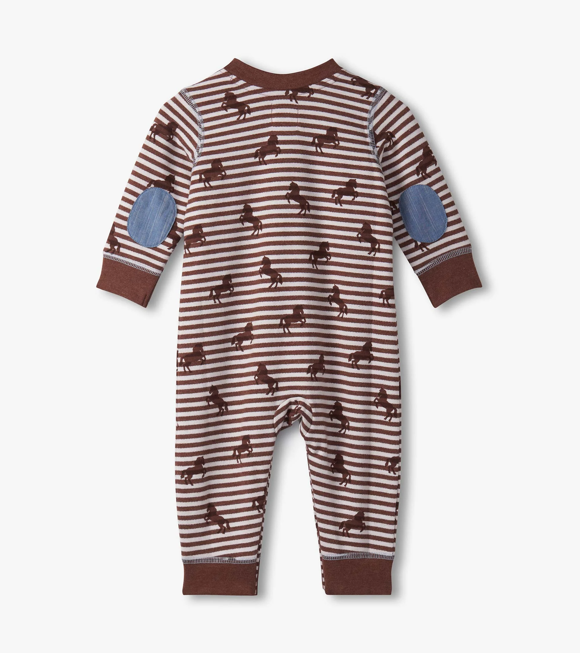 Baby Boys Ranch Horses Button Yoke Romper - Image 2