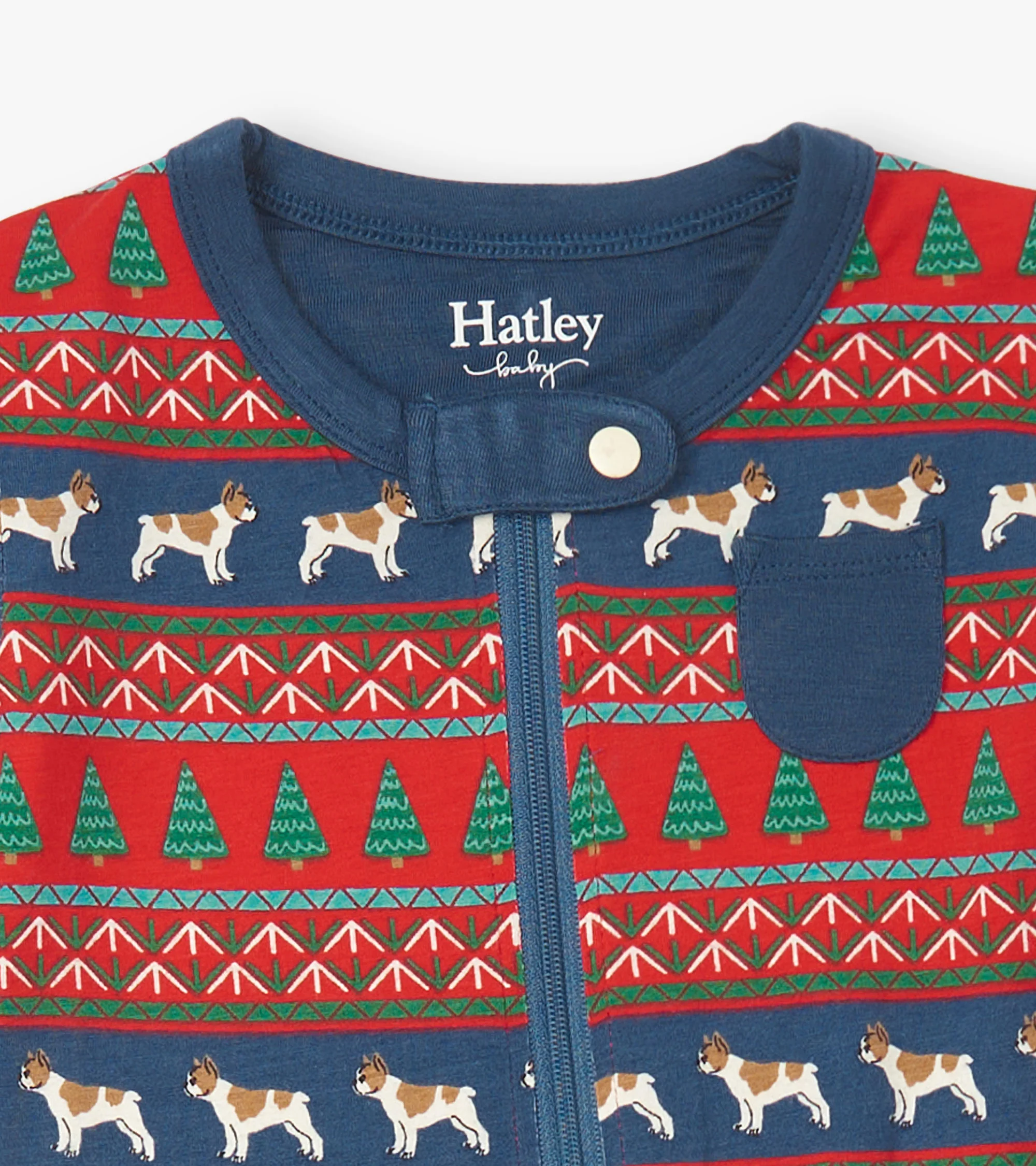 Baby Bulldog Fair Isle Bamboo Footed Sleeper - Image 3