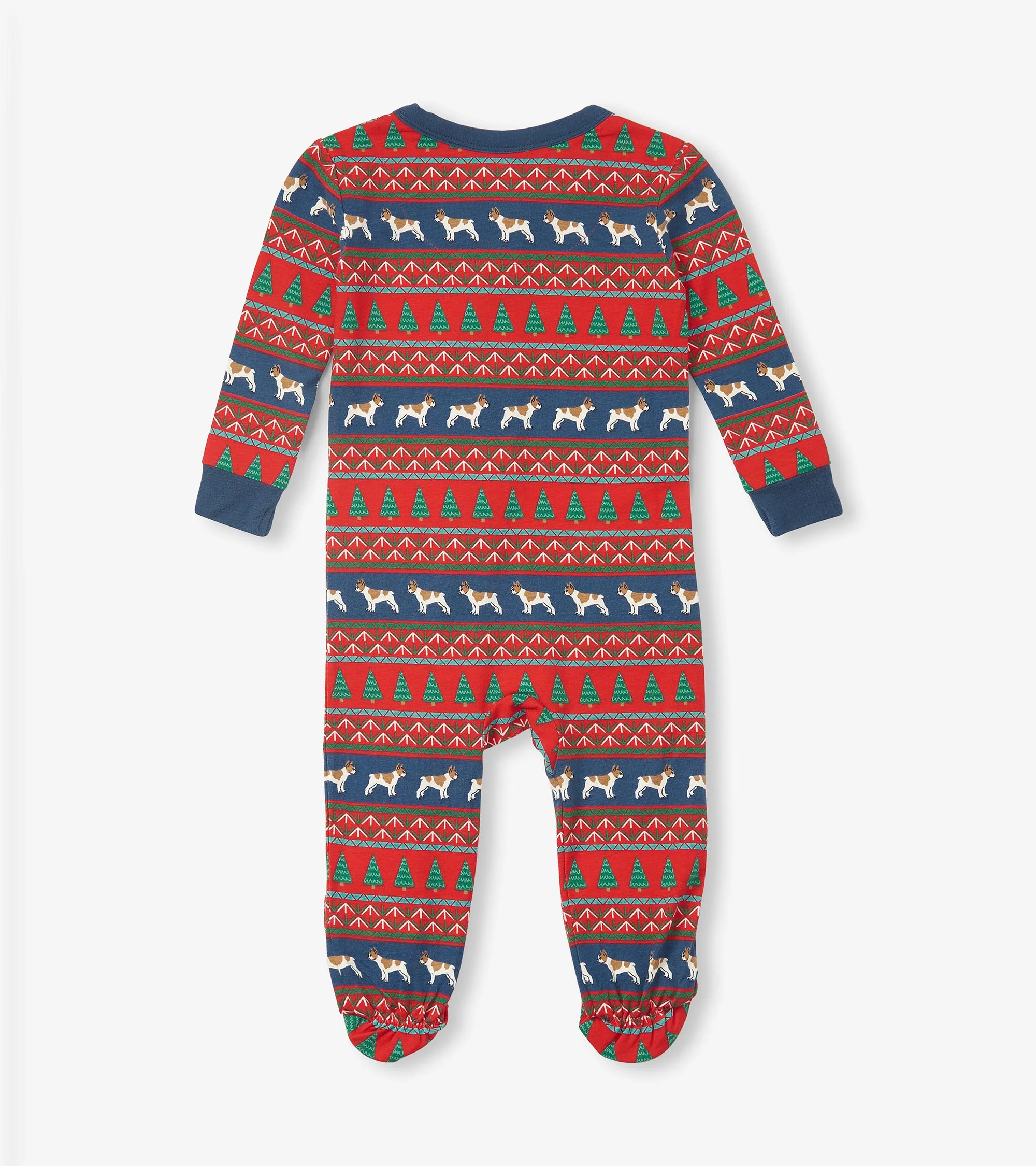 Baby Bulldog Fair Isle Bamboo Footed Sleeper - Image 4