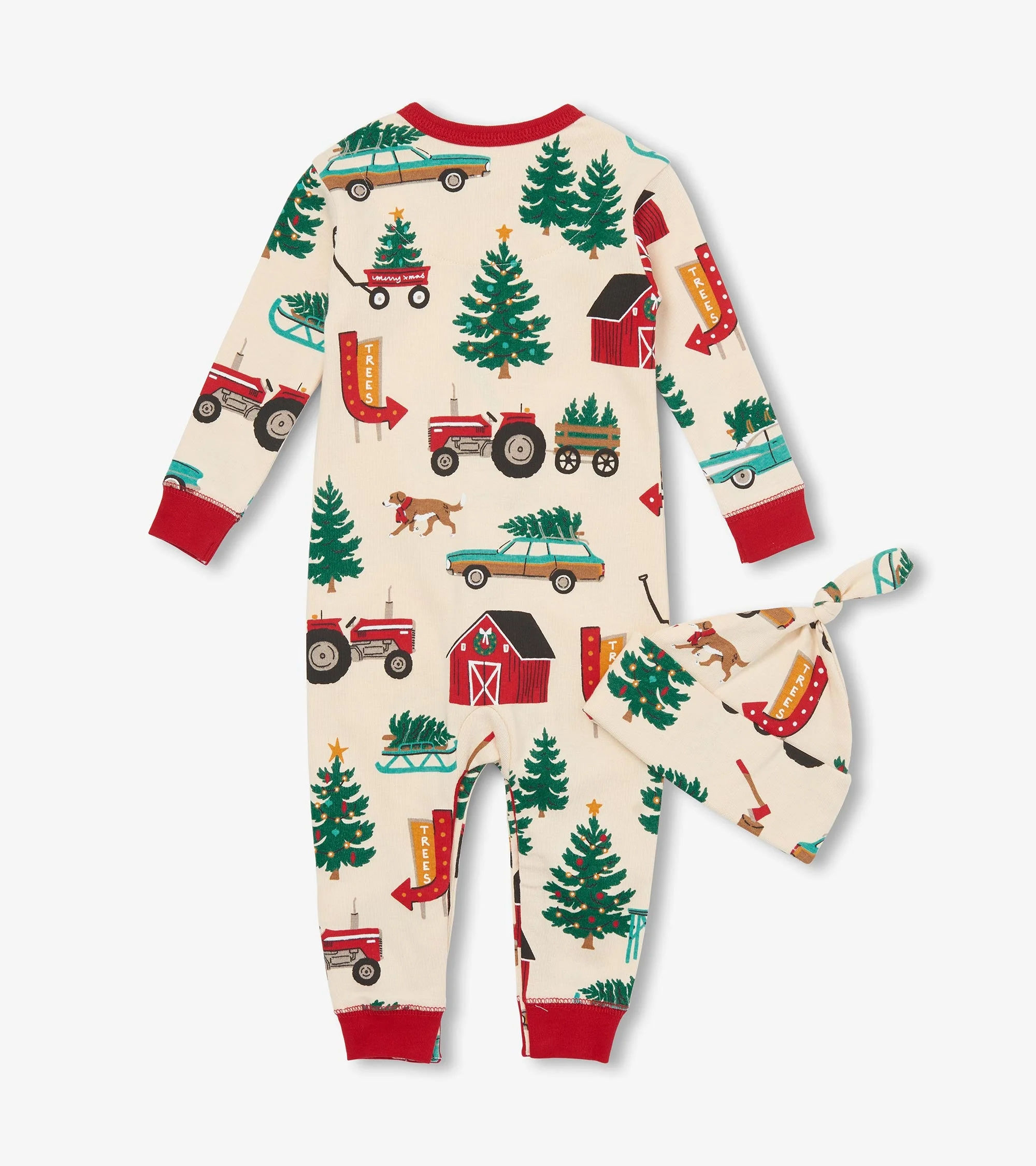 Baby Christmas Tree Farm Sleeper & Hat - Image 2