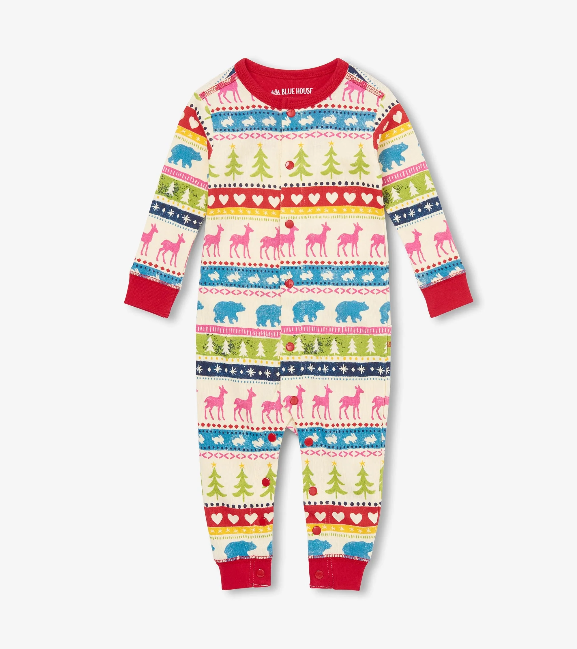 Baby Cream Fair Isle Union Suit - Image 2