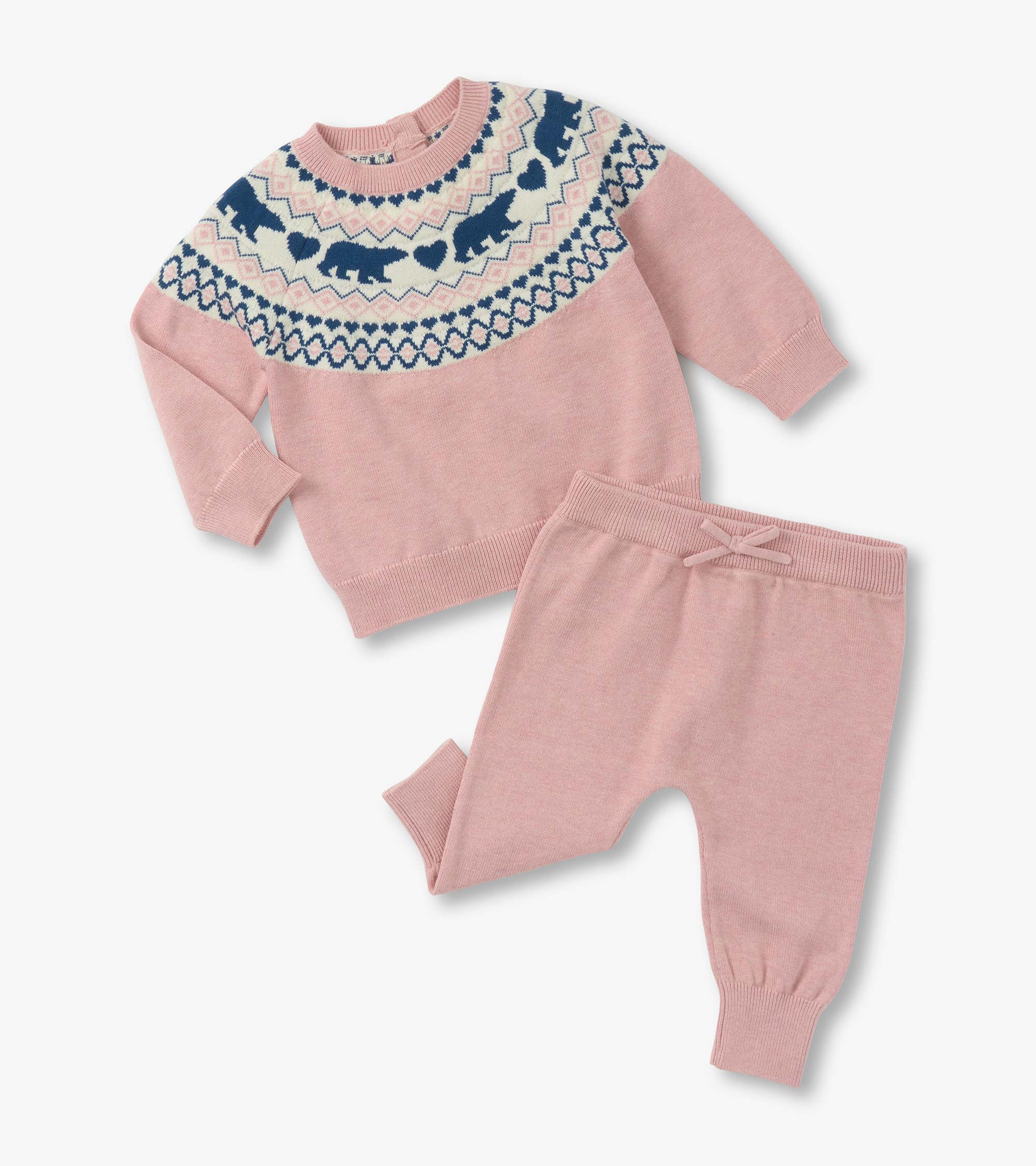 Baby Girls Bear Pull On Sweater Set