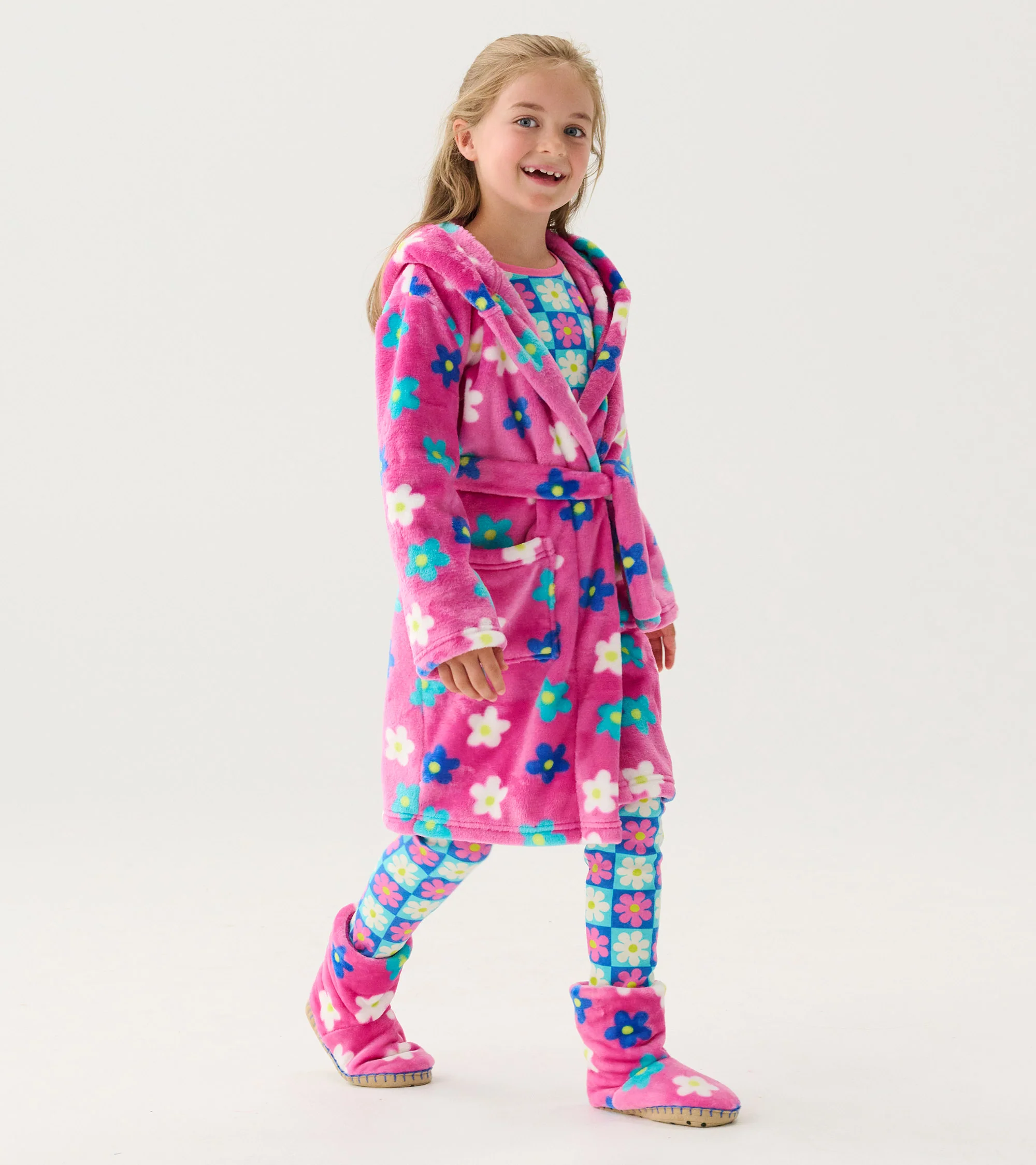 Baby Girls Daisies Fleece Robe - Image 2