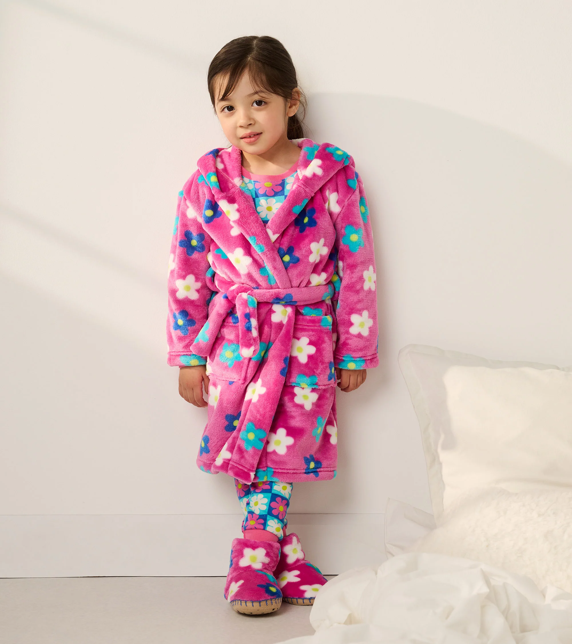 Baby Girls Daisies Fleece Robe - Image 4