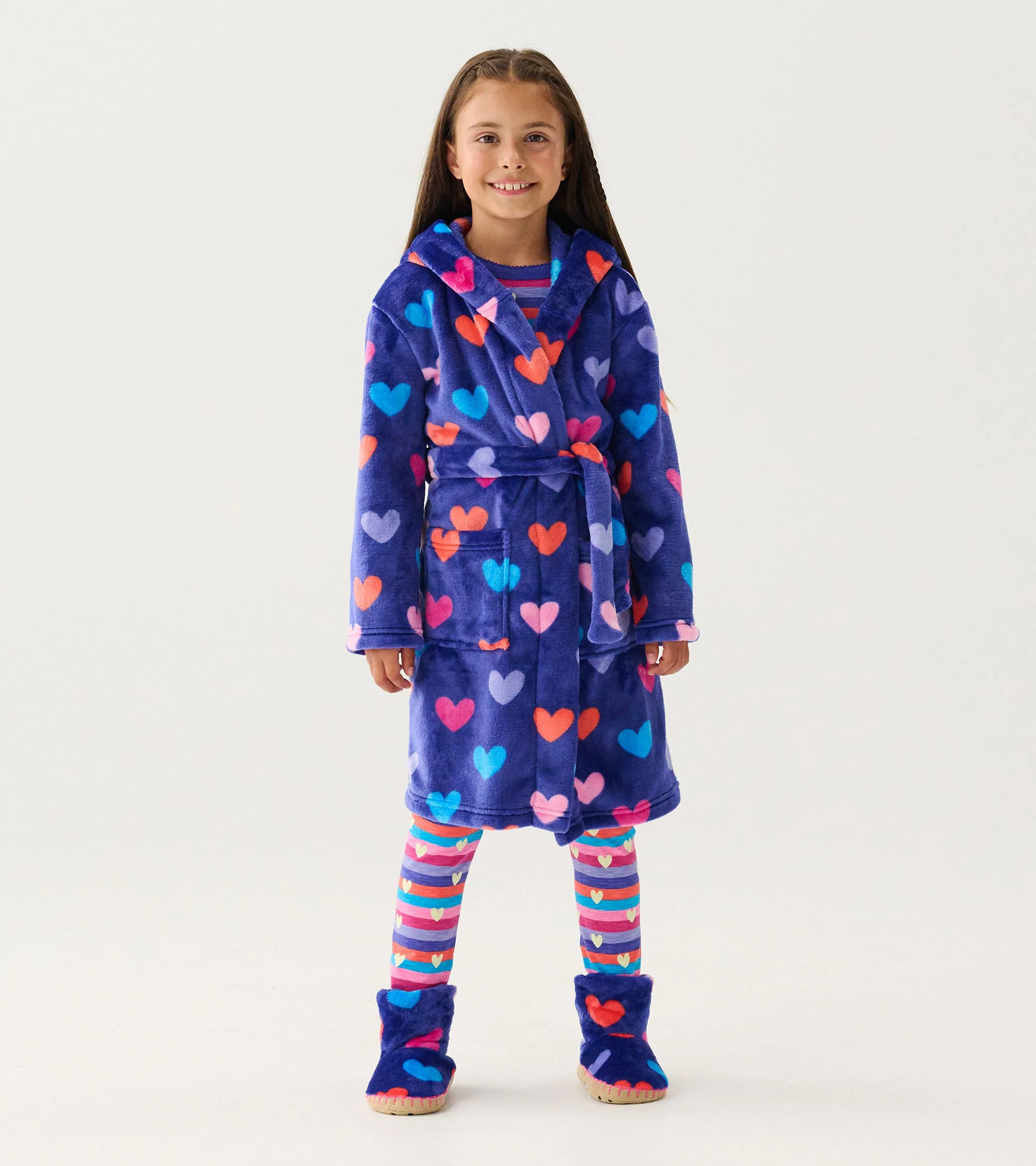 Baby Girls Hearts Fleece Slippers - Image 3