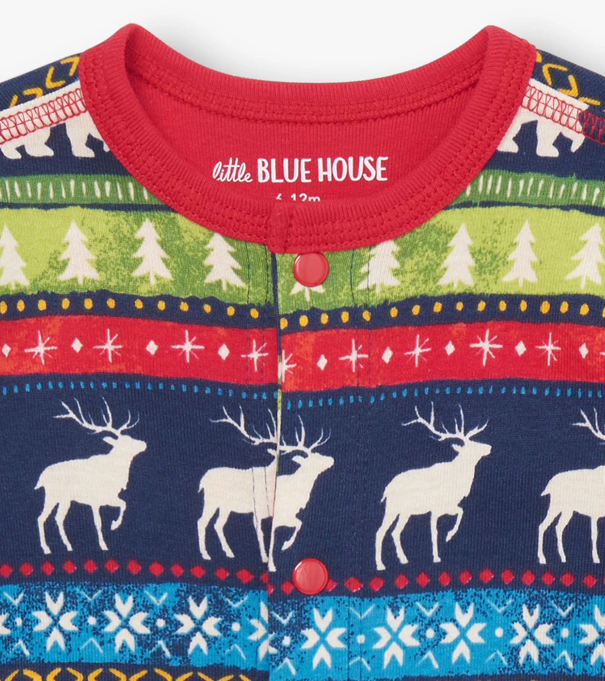 Baby Navy Fair Isle Union Suit - Image 3