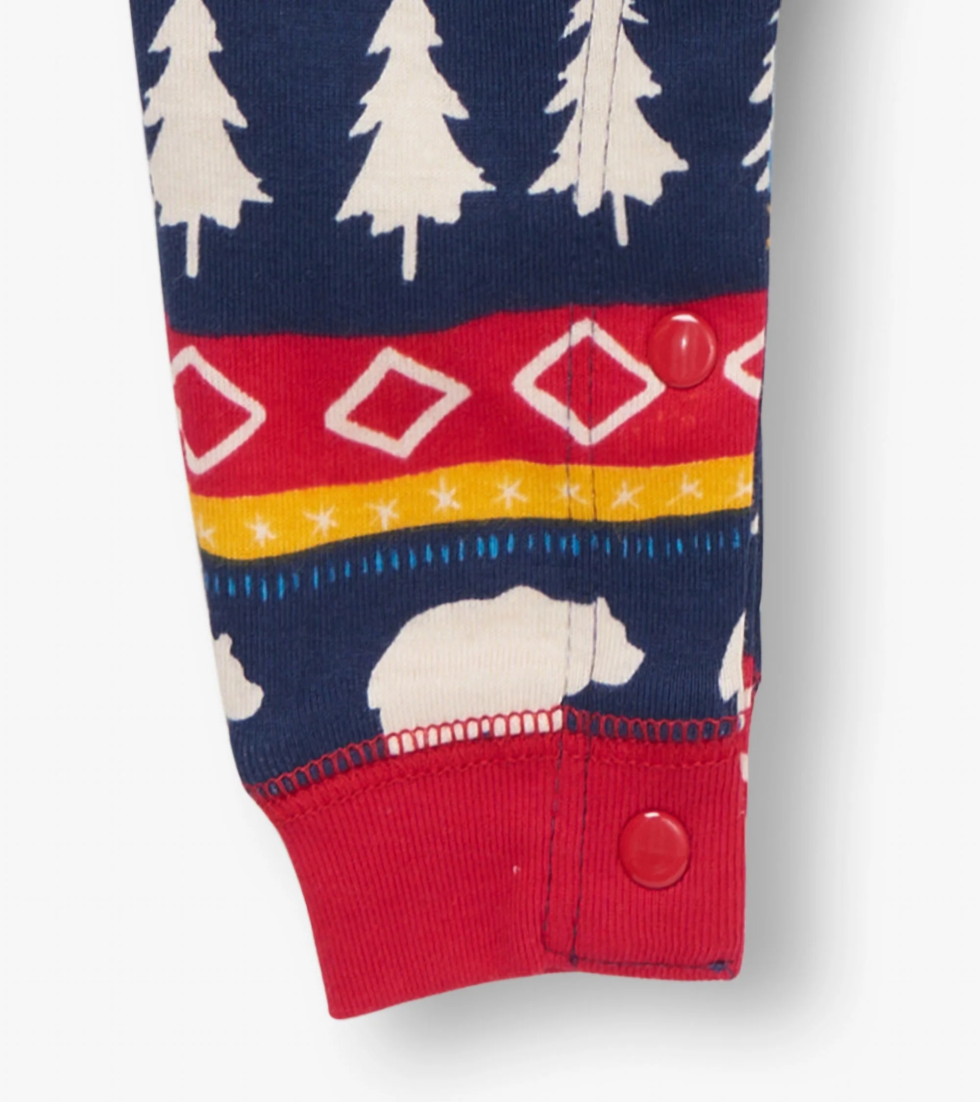 Baby Navy Fair Isle Union Suit - Image 4