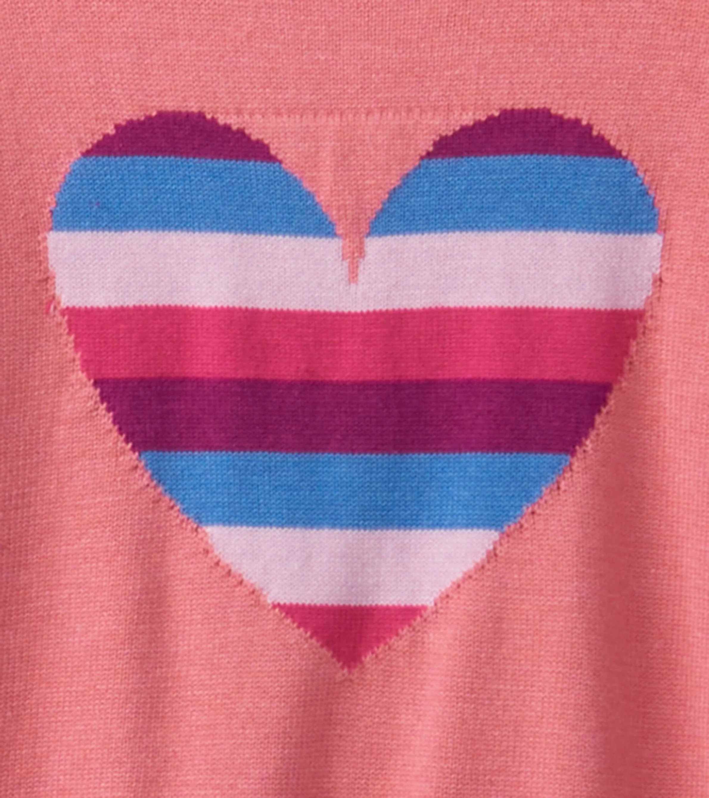 Striped Heart Ruffle Sleeve Sweater - Image 4