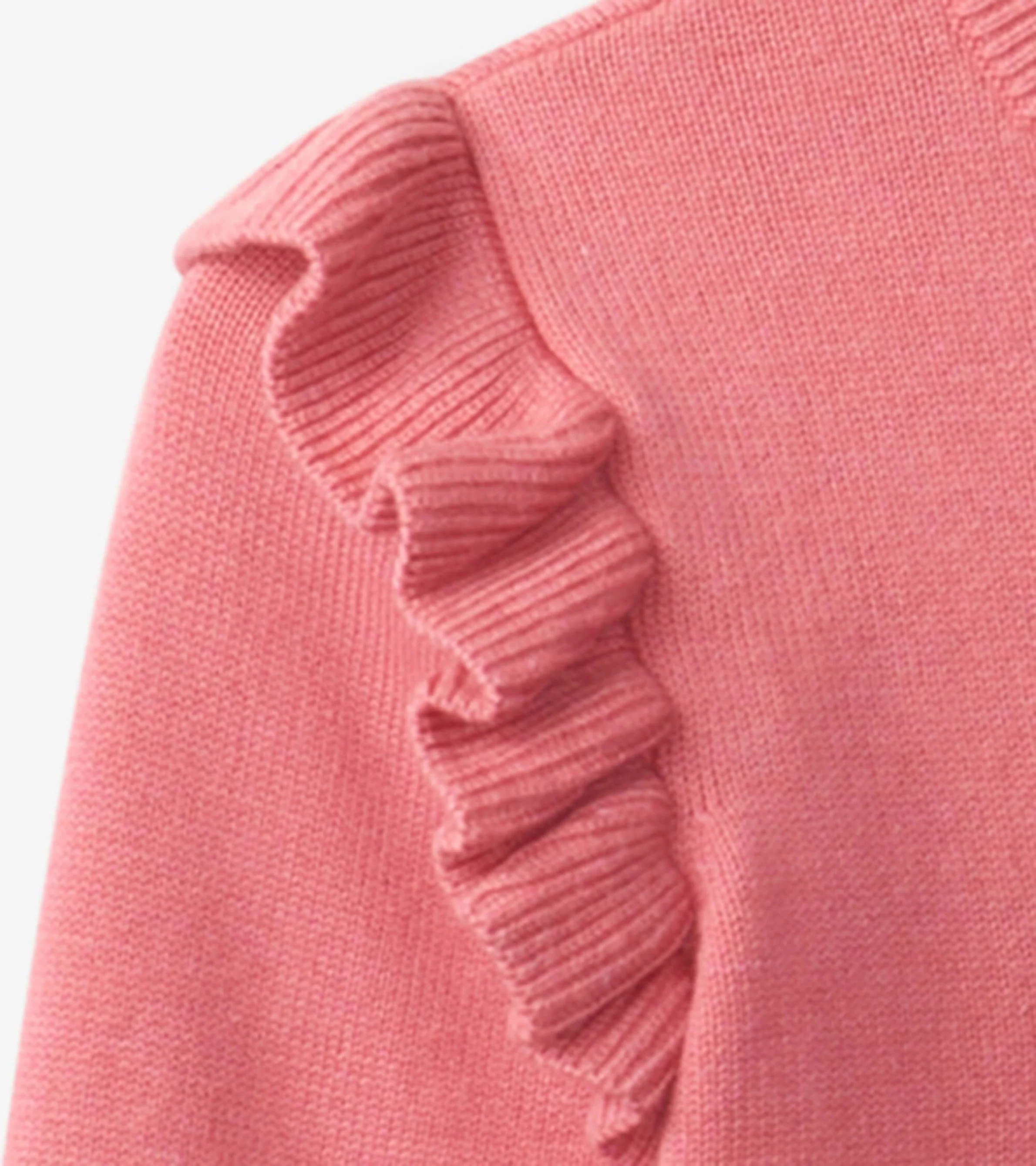 Striped Heart Ruffle Sleeve Sweater - Image 5