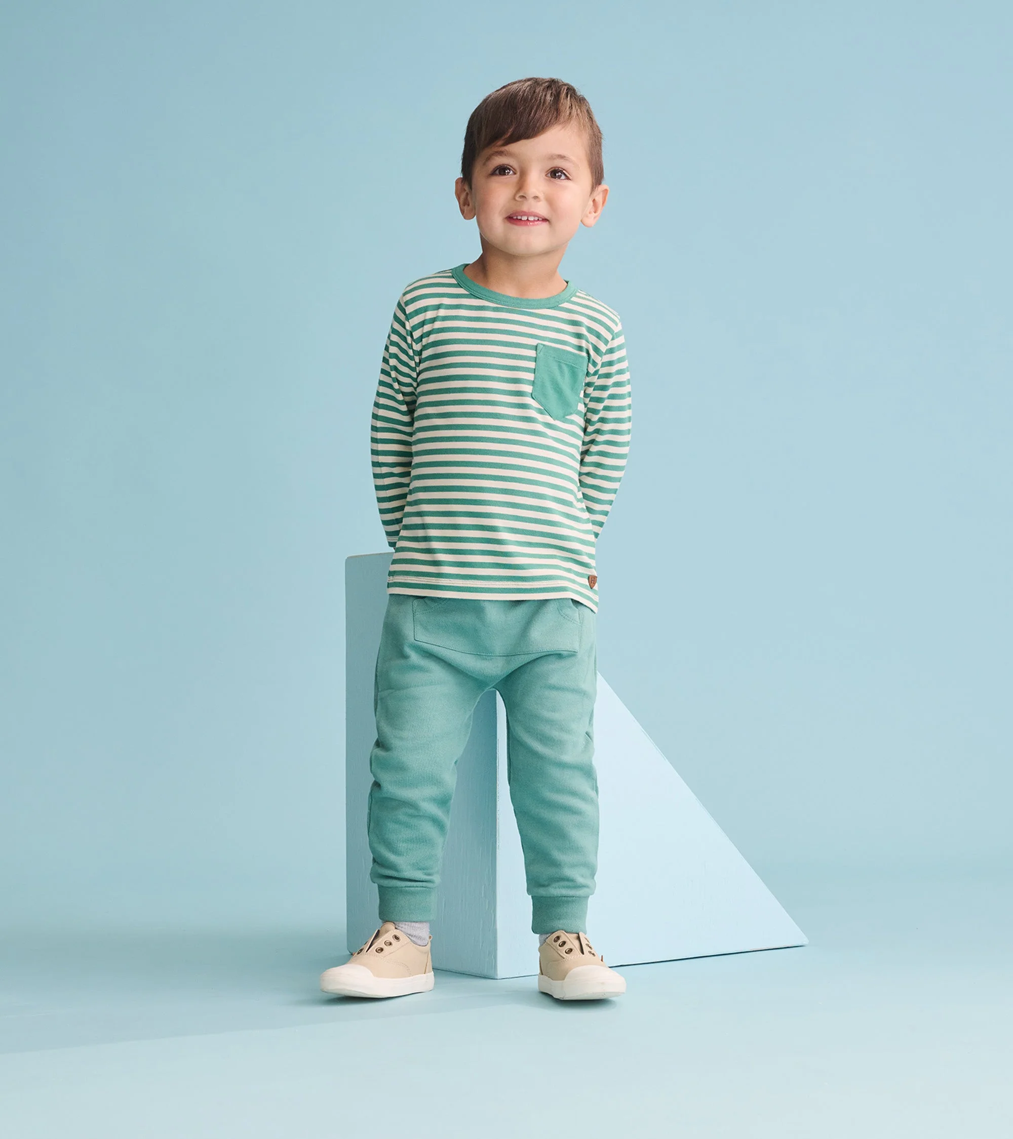 Baby & Toddler Boys Deep Sea Striped Long Sleeve Bamboo T-Shirt - Image 4