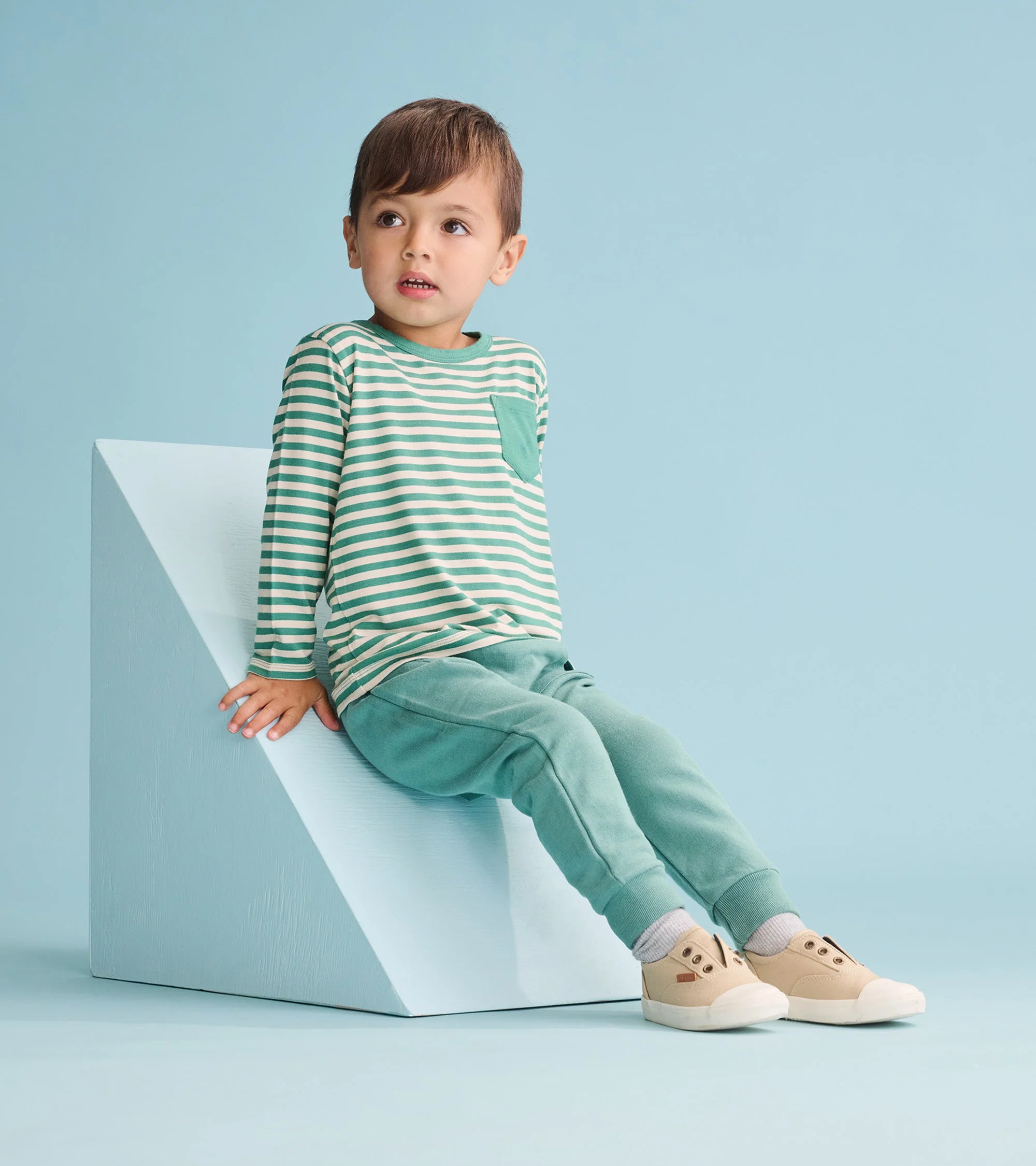 Baby & Toddler Boys Deep Sea Striped Long Sleeve Bamboo T-Shirt - Image 5