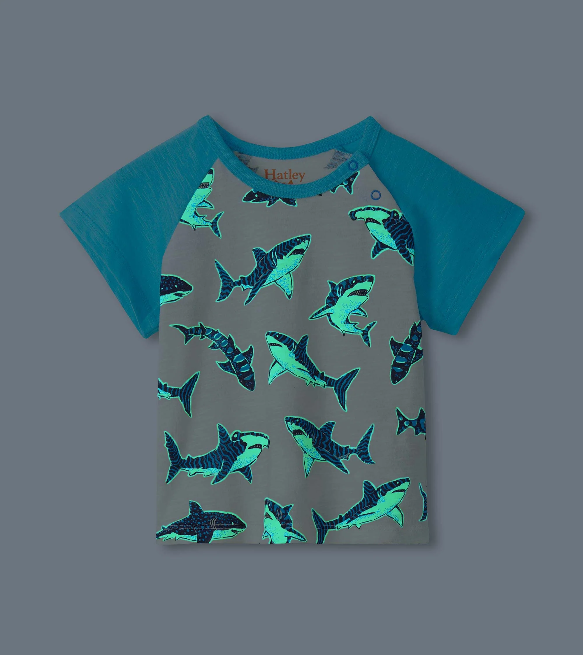Baby & Toddler Boys Glow in the Dark Sharks Raglan T-Shirt - Image 2