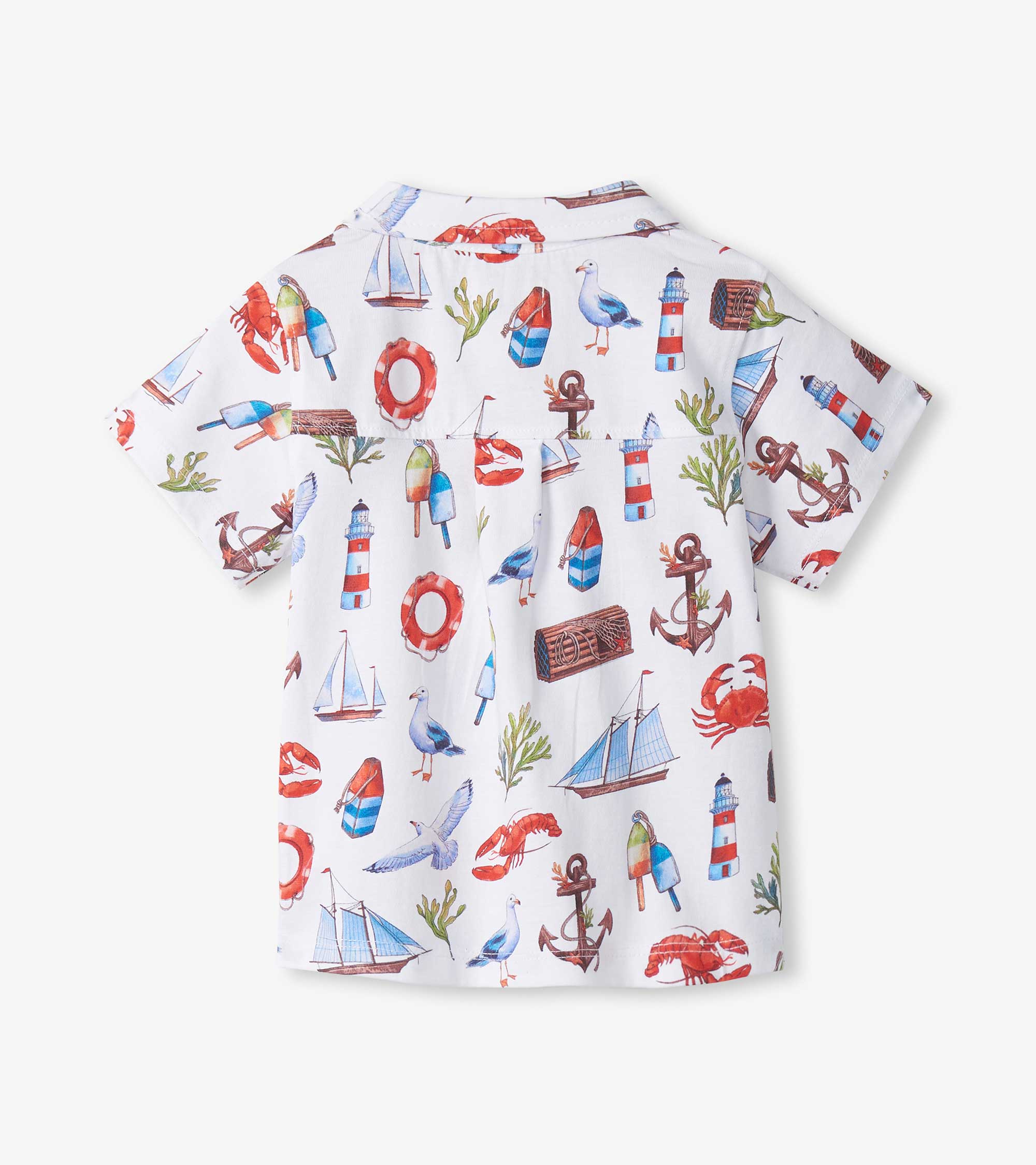Baby & Toddler Boys Painted Seascape Jersey Button Down - Image 2