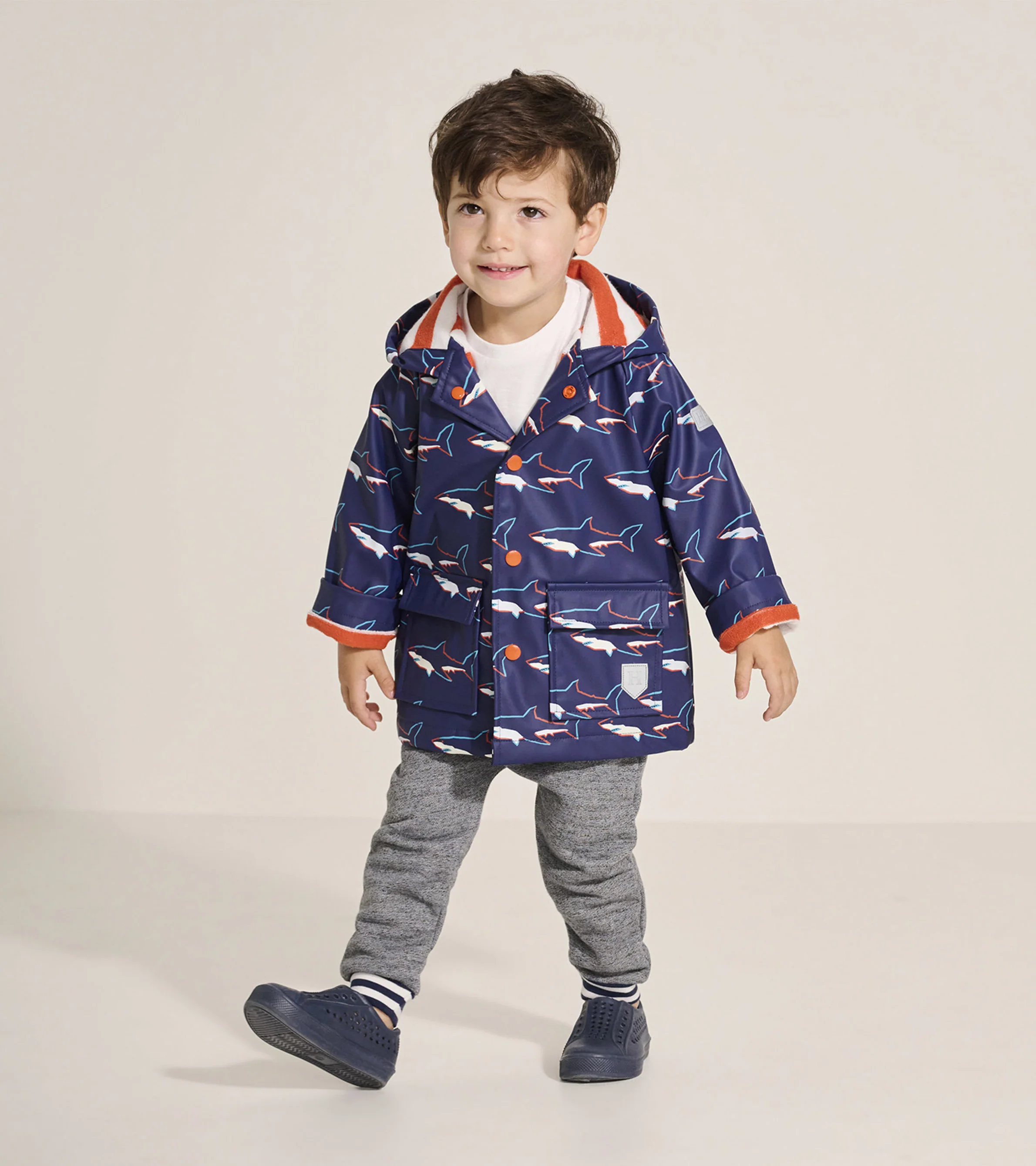 Baby & Toddler Boys Sharks Button-Up Rain Jacket - Image 3