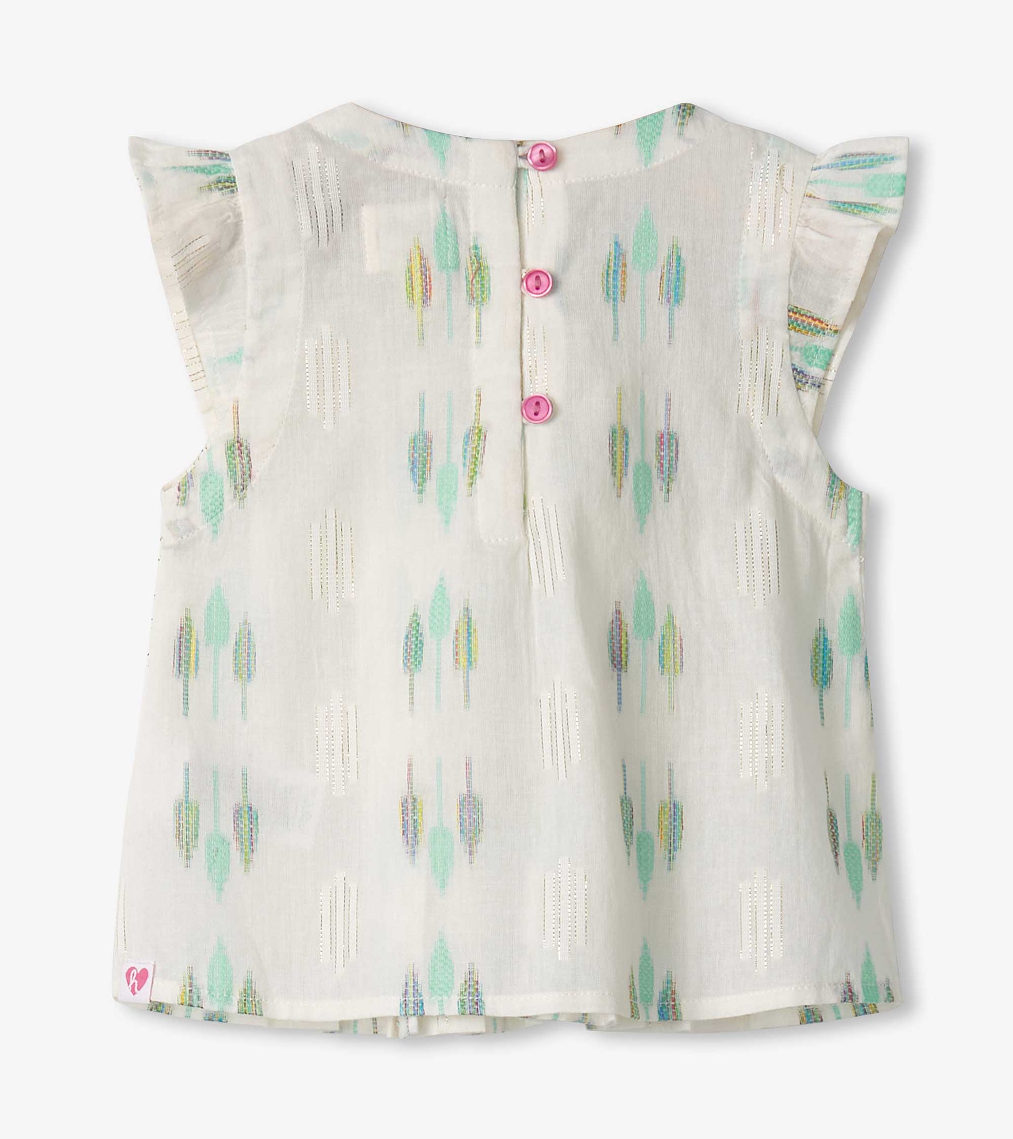 Baby & Toddler Girls Blue Feathers Pin Tuck Tup & Bloomer Set - Image 4