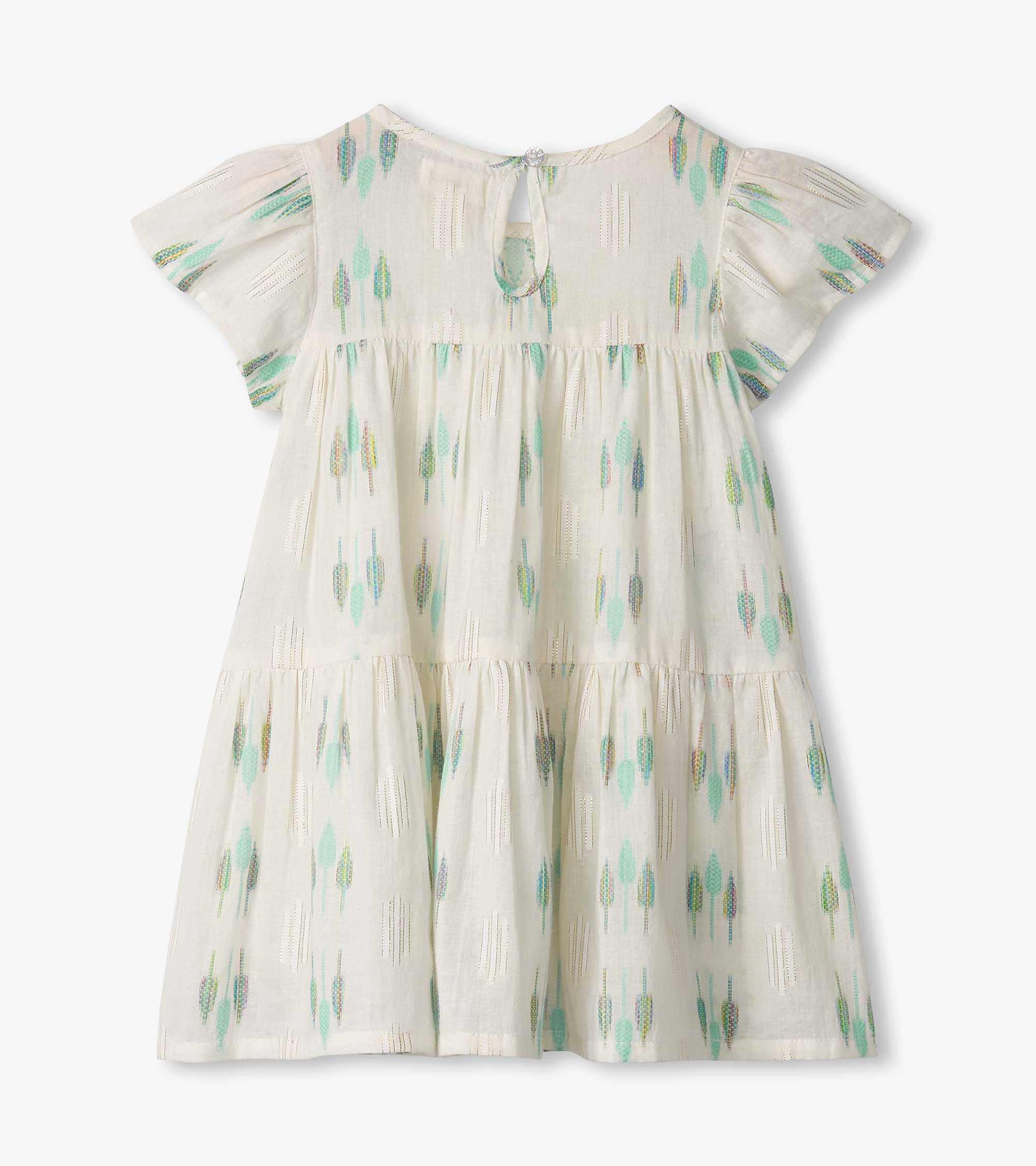 Baby & Toddler Girls Blue Feathers Woven Puff Dress - Image 3