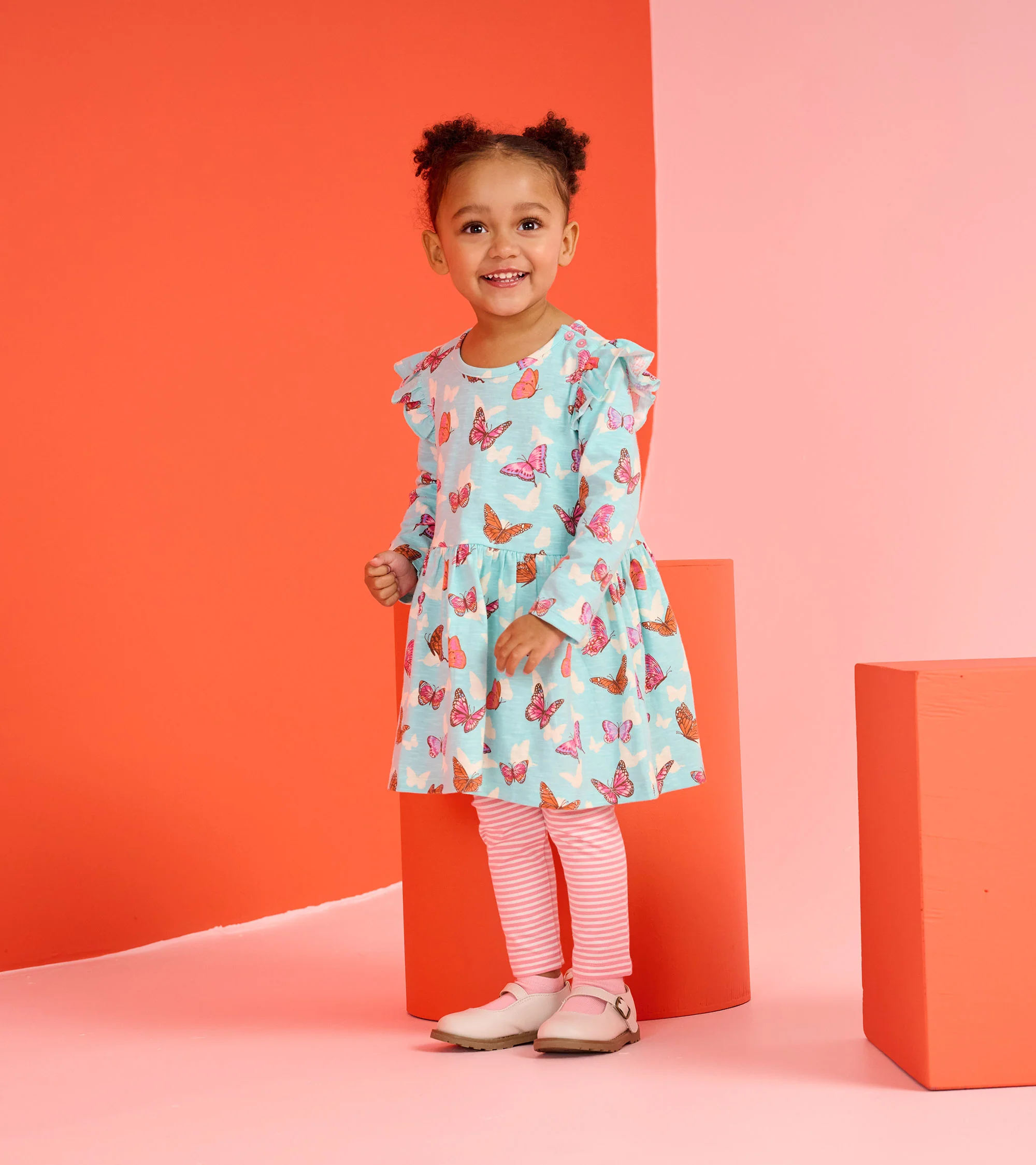 Baby & Toddler Girls Butterfly Ruffle Dress and Legging Set - Image 2