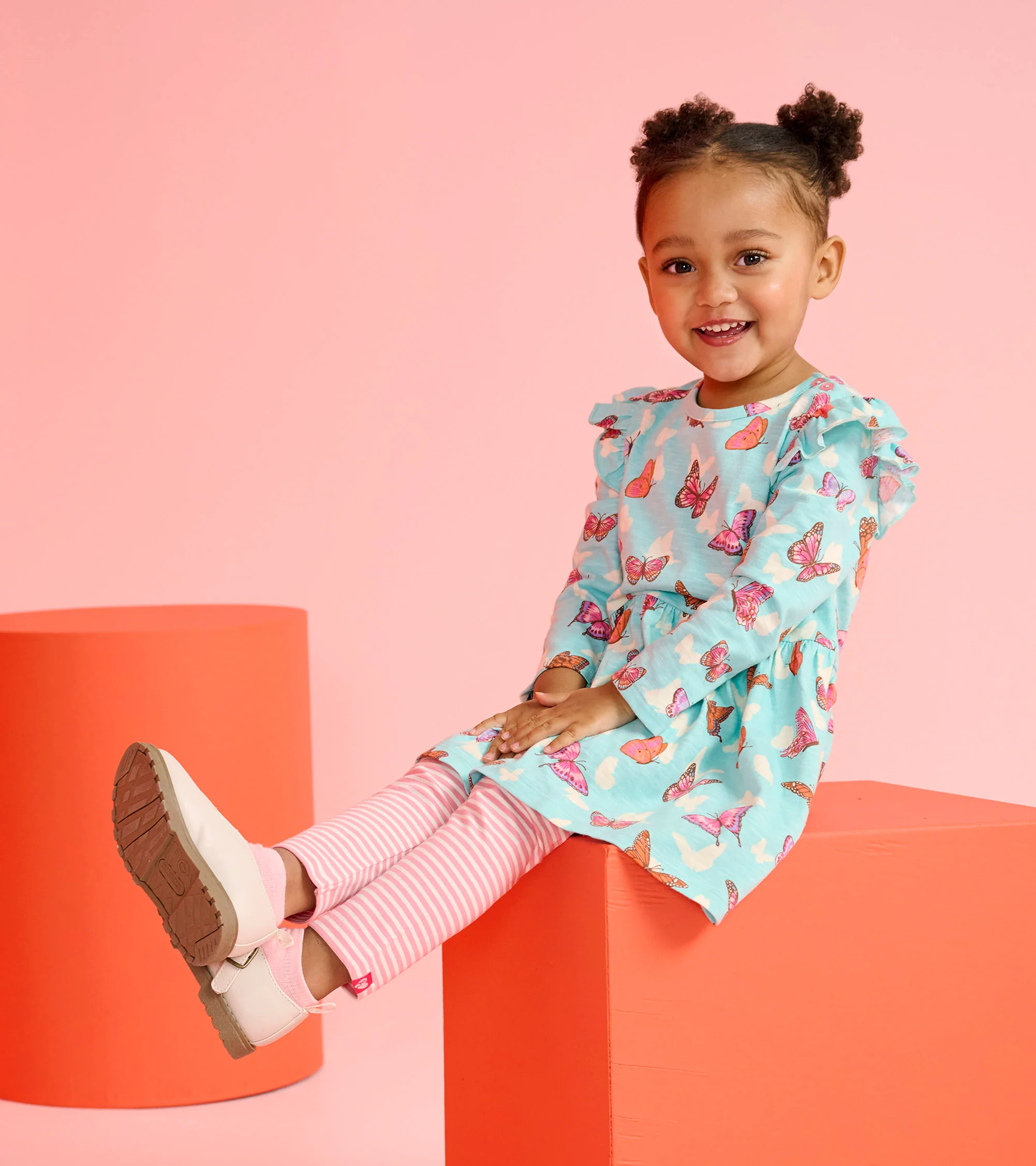 Baby & Toddler Girls Butterfly Ruffle Dress and Legging Set - Image 3