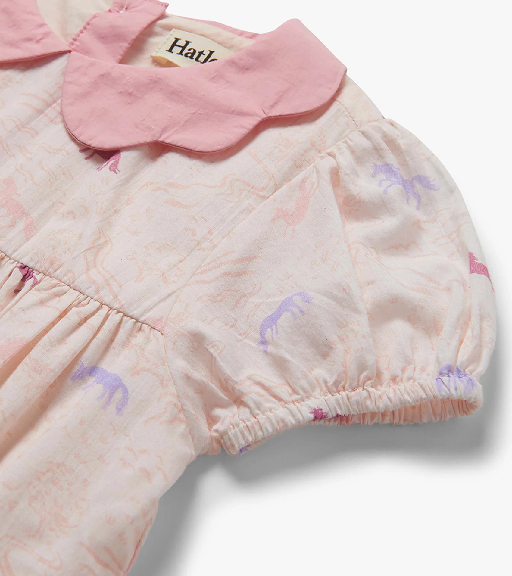 Baby & Toddler Girls Grazing Ponies Woven Collar Dress - Image 3