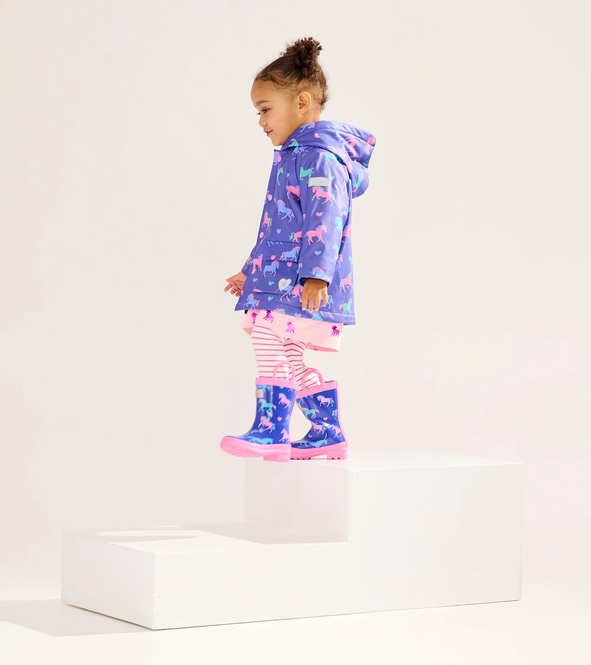 Baby & Toddler Girls Hearts & Horses Button-Up Rain Jacket - Image 3