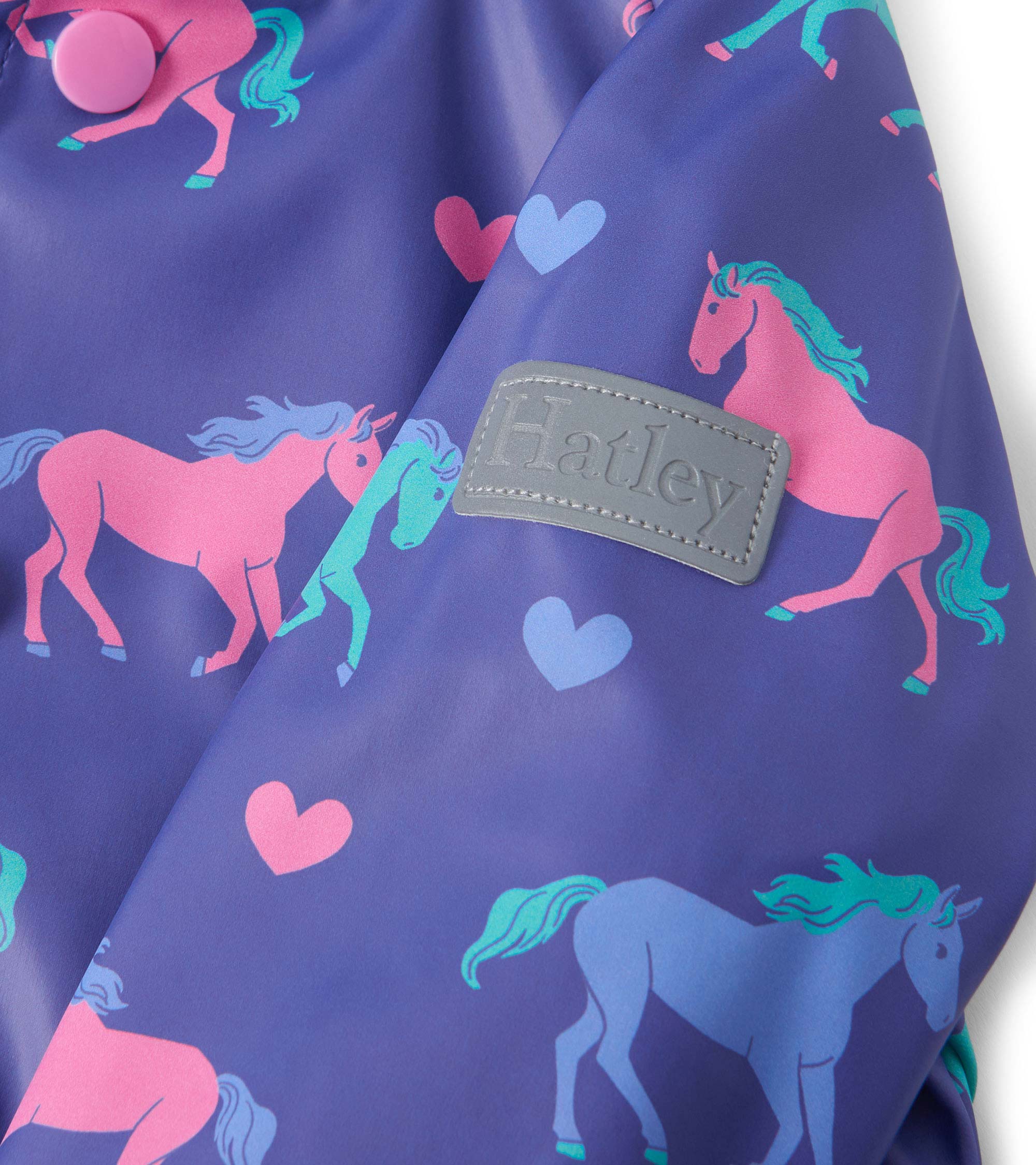 Baby & Toddler Girls Hearts & Horses Button-Up Rain Jacket - Image 6
