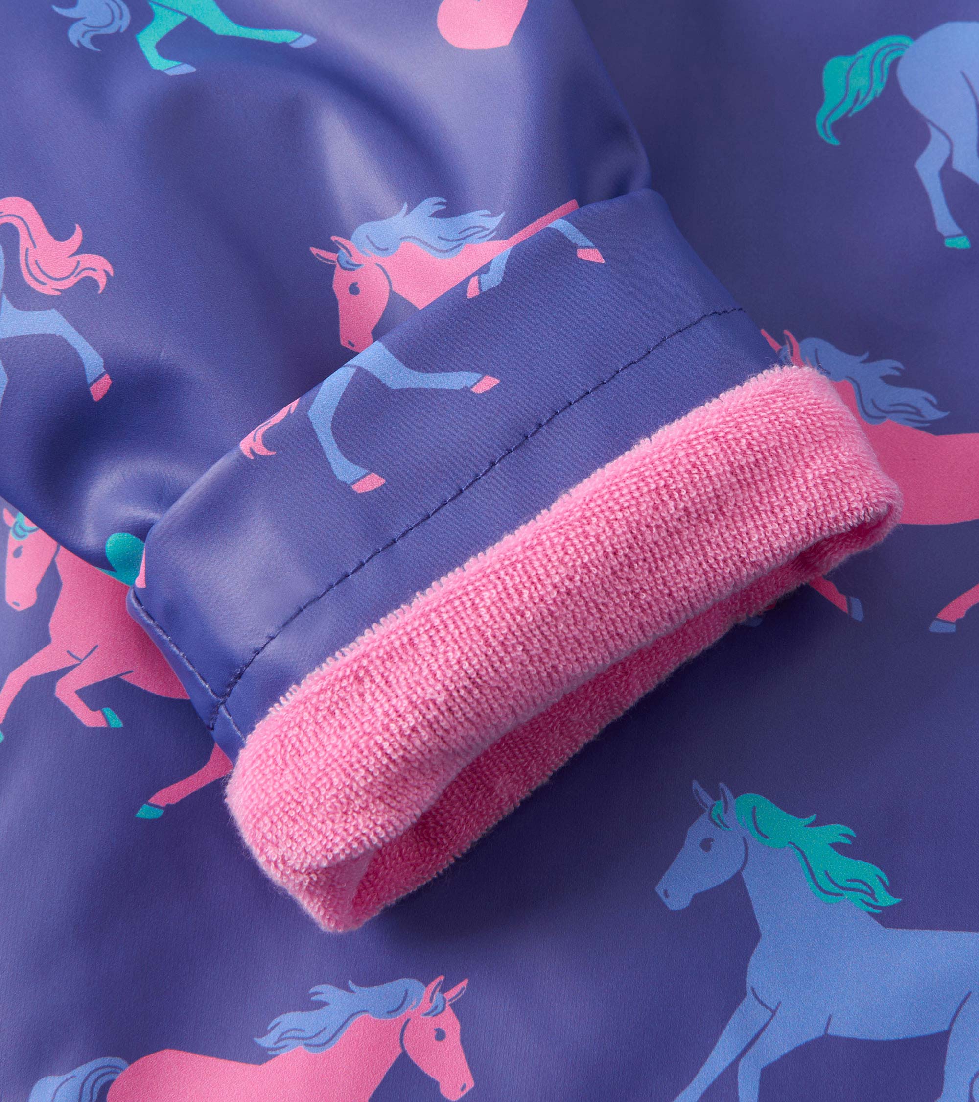 Baby & Toddler Girls Hearts & Horses Button-Up Rain Jacket - Image 7