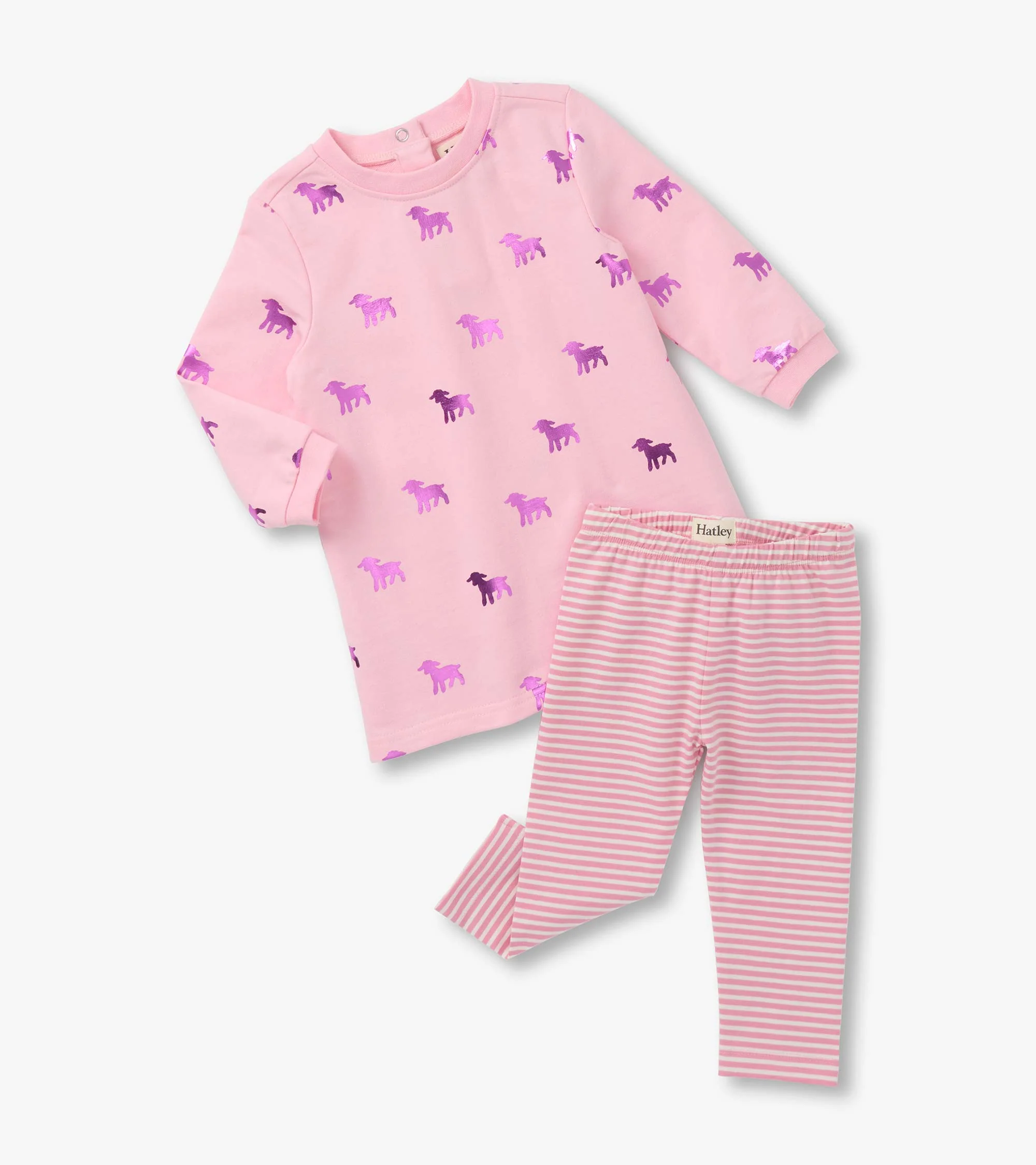 Baby & Toddler Girls Lamb Silhouette Dress and Legging Set