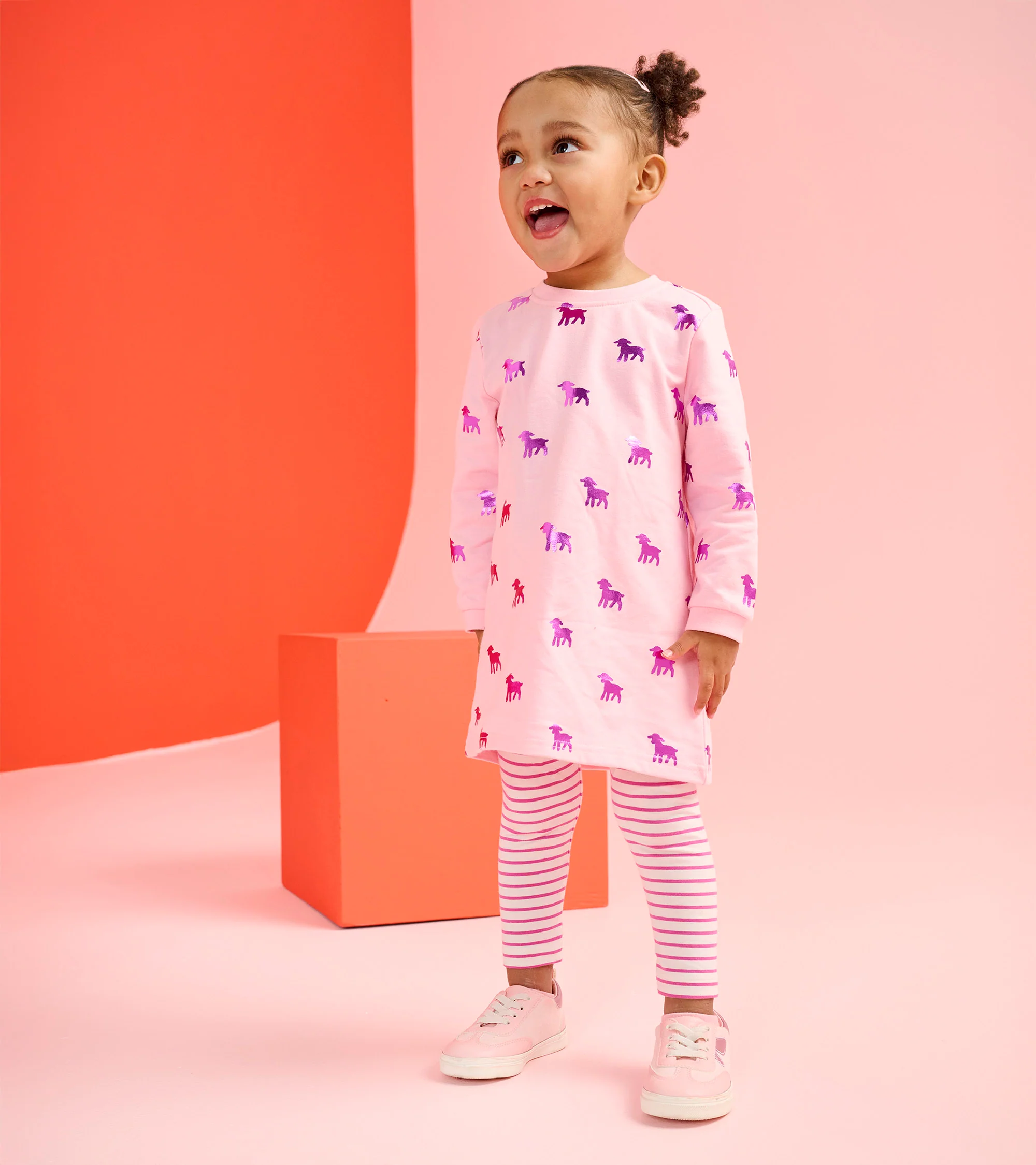 Baby & Toddler Girls Lamb Silhouette Dress and Legging Set - Image 2