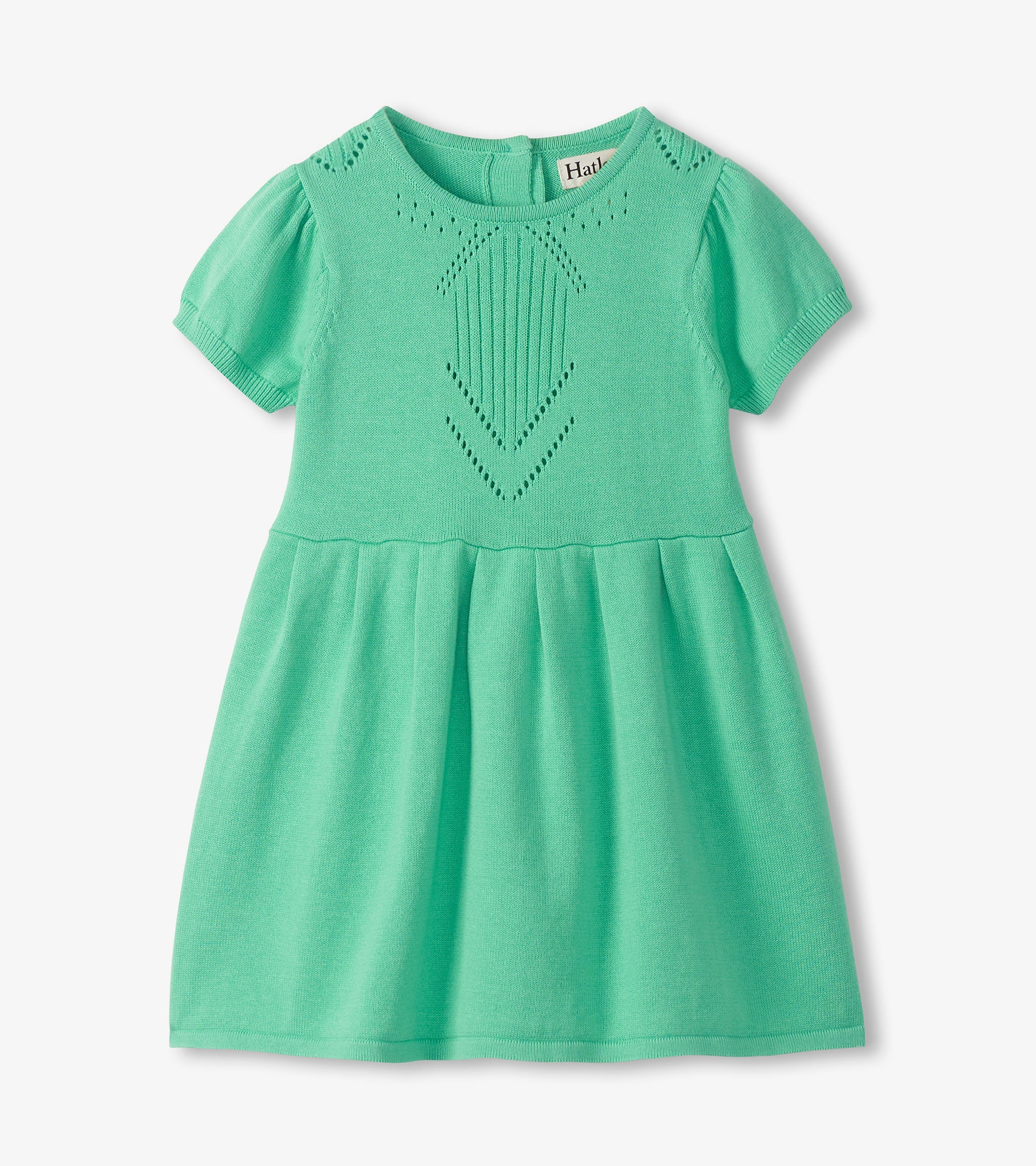 Baby & Toddler Girls Neptune Green Knit Pointelle Dress - Image 2